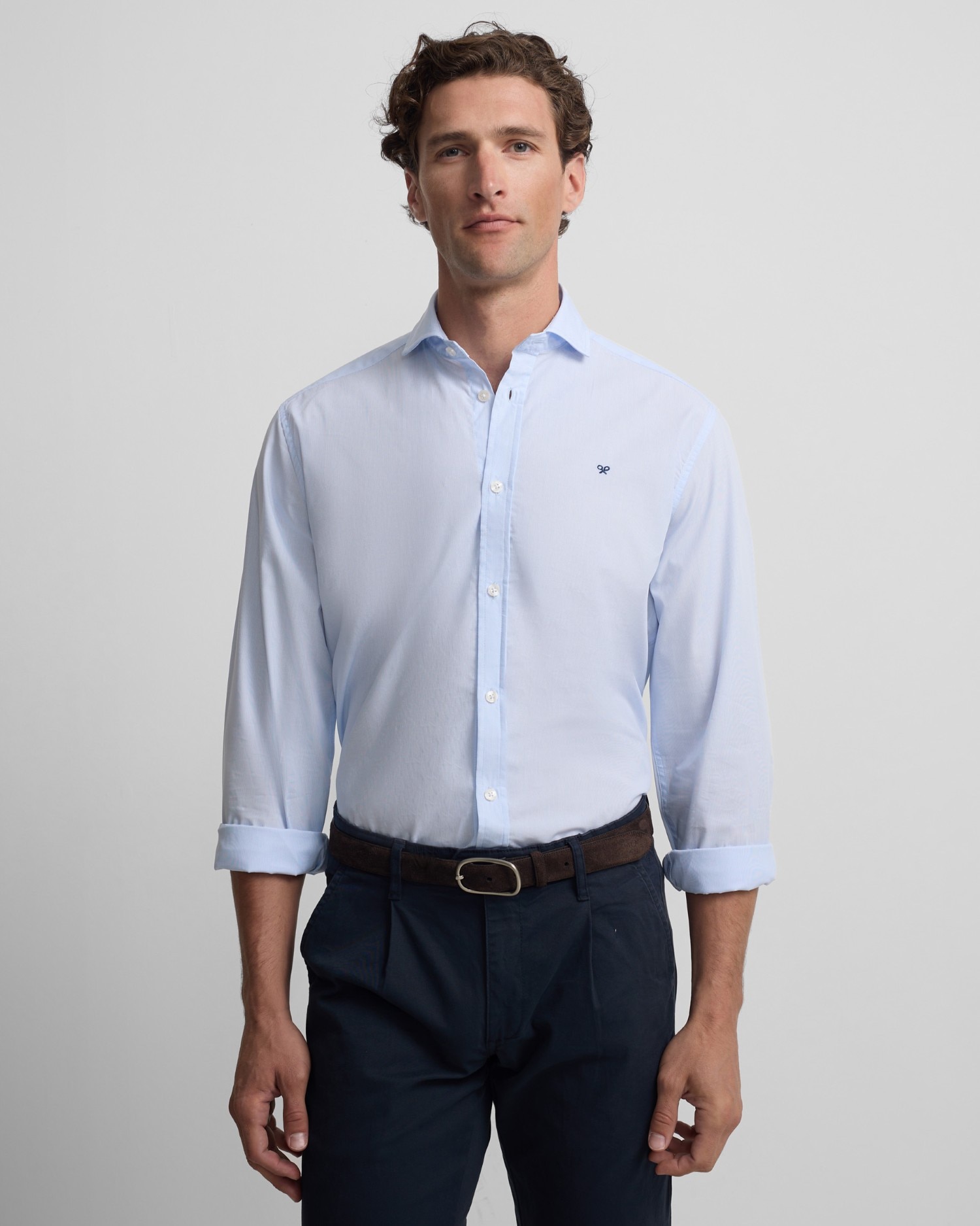 Camisa Sport Classic Multiriscas em Celeste Azul-celeste-1
