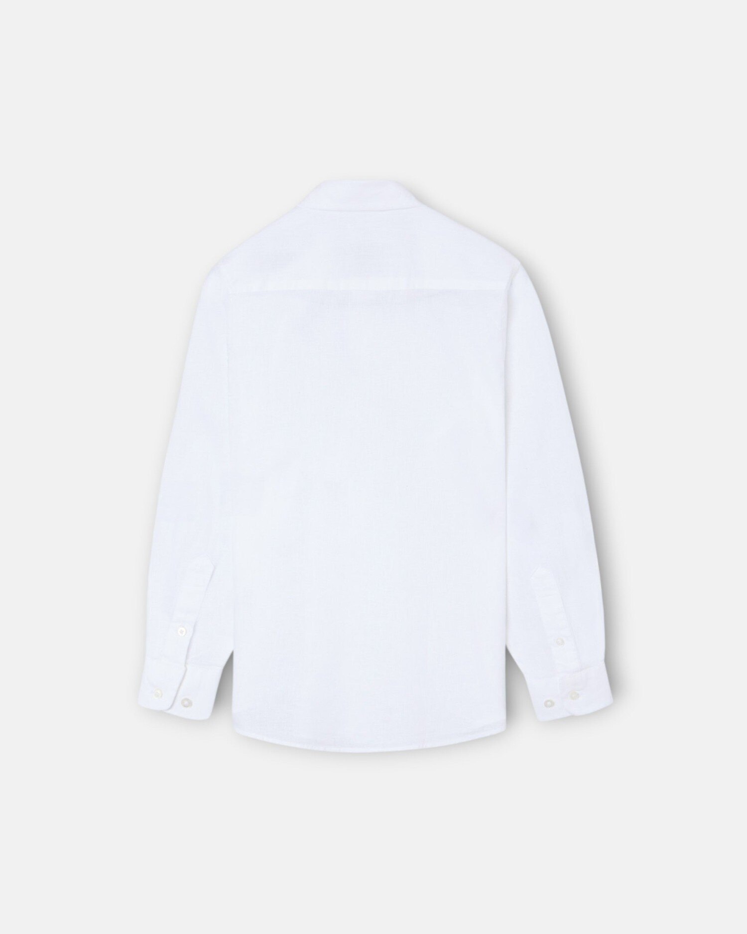 Camisa Sport Infantil de Linho em Branco Branco-5