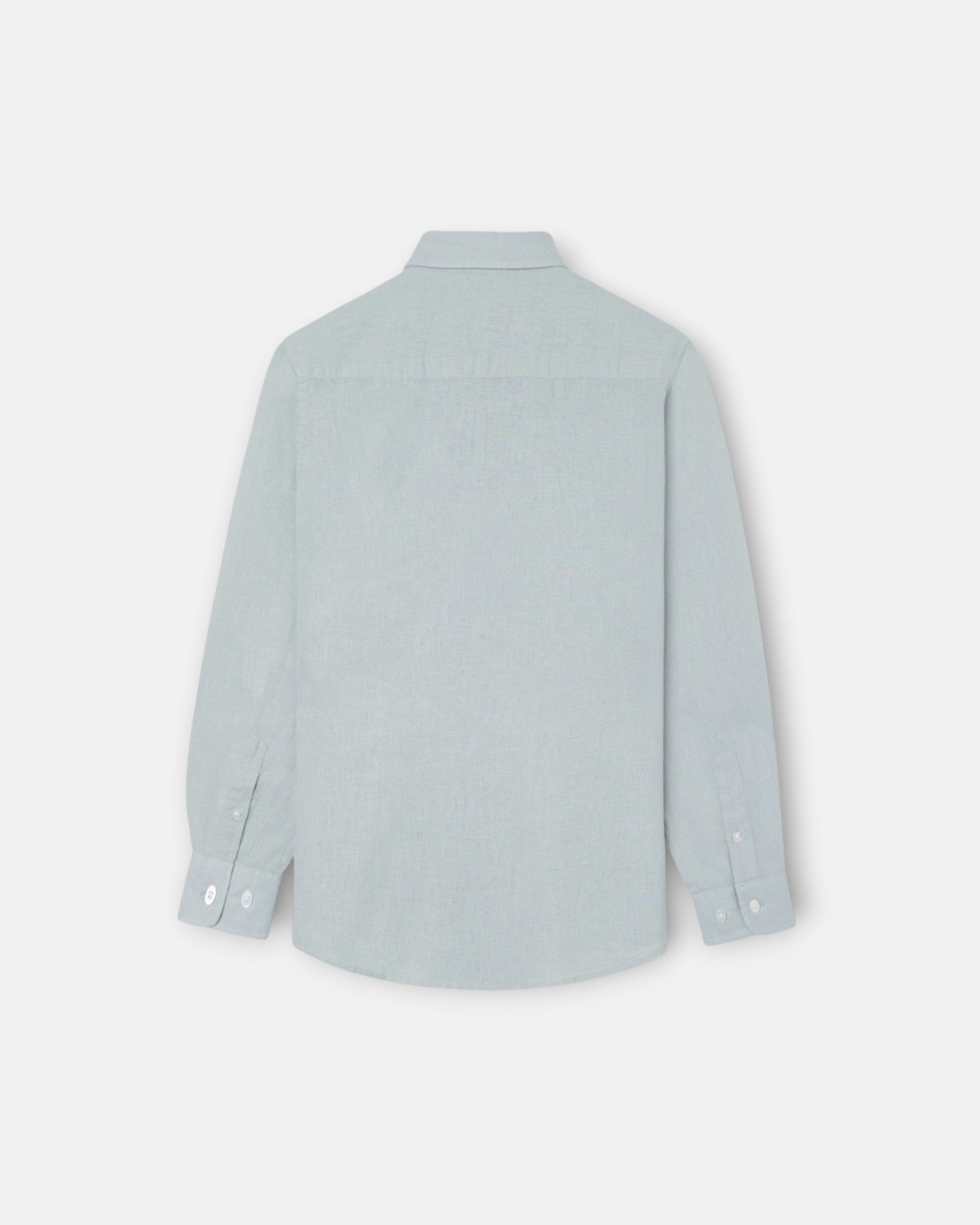 Guayabera Sport Infantil de Linho Verde-claro-5