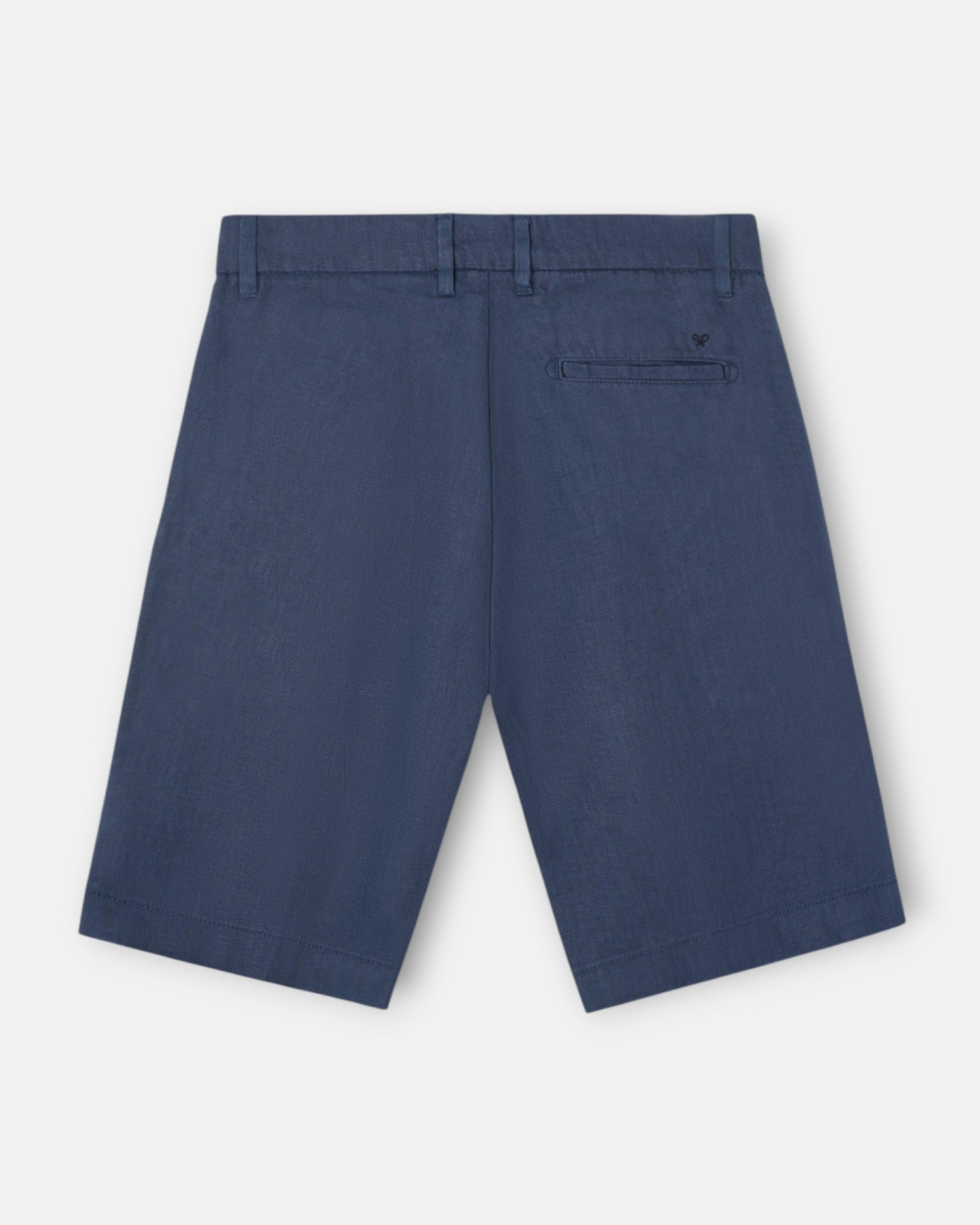 Bermuda em Linho Lisa Azul-índigo-5