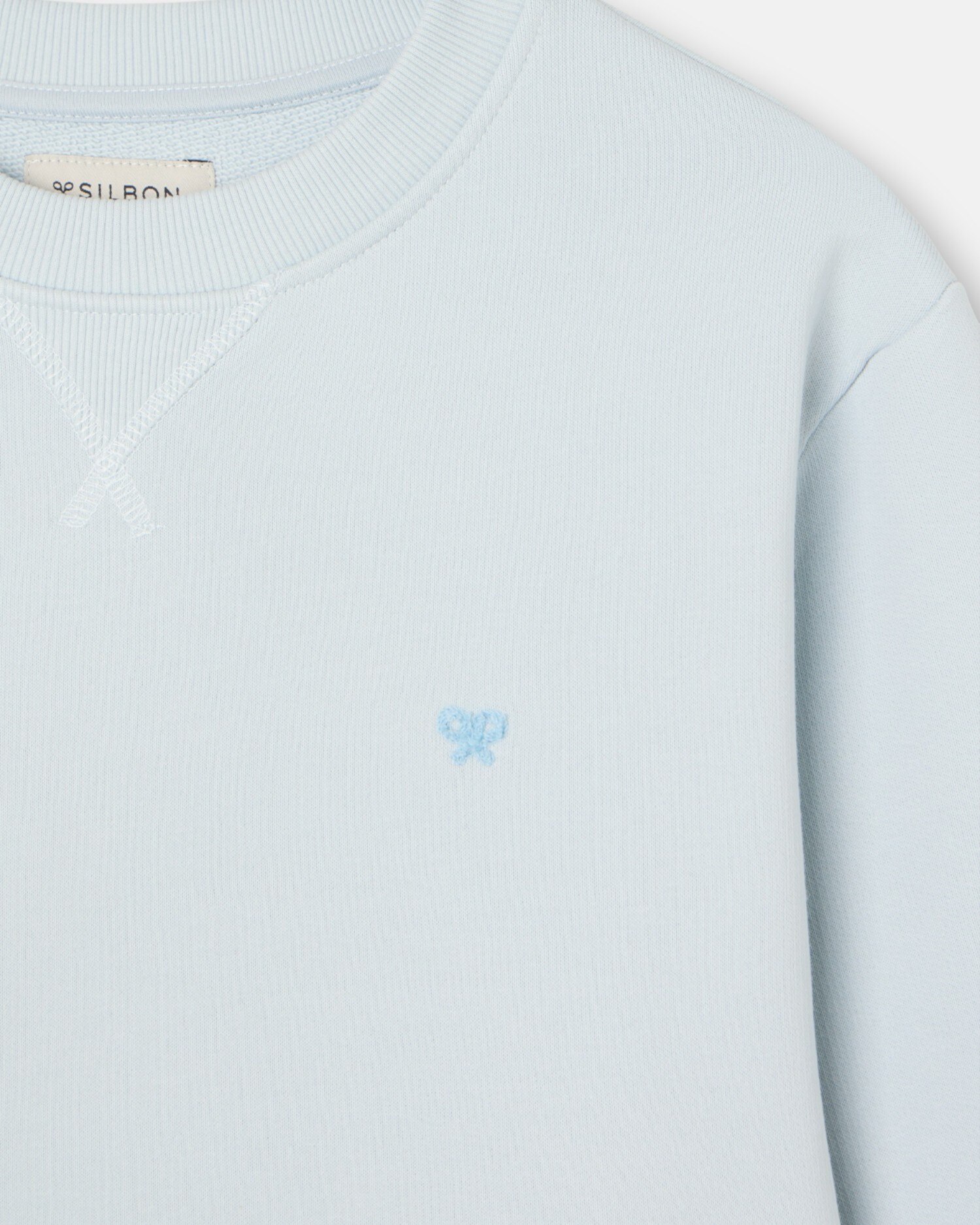 Sweatshirt sem Capuz Minilogo Felpa em Verde e Cinzento Azul-claro-3
