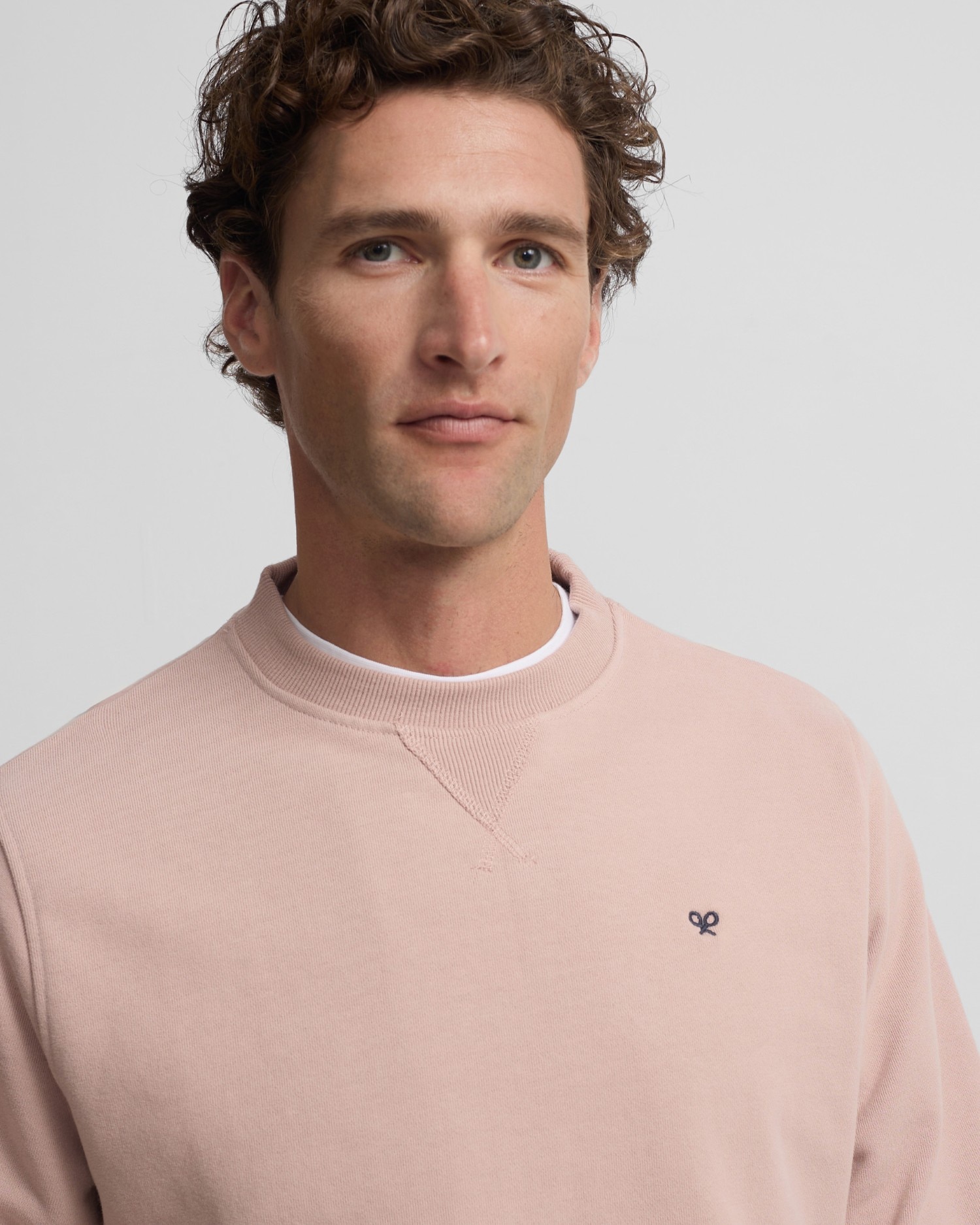 Sweatshirt sem Capuz Minilogo Verde Cinzento Coral-3