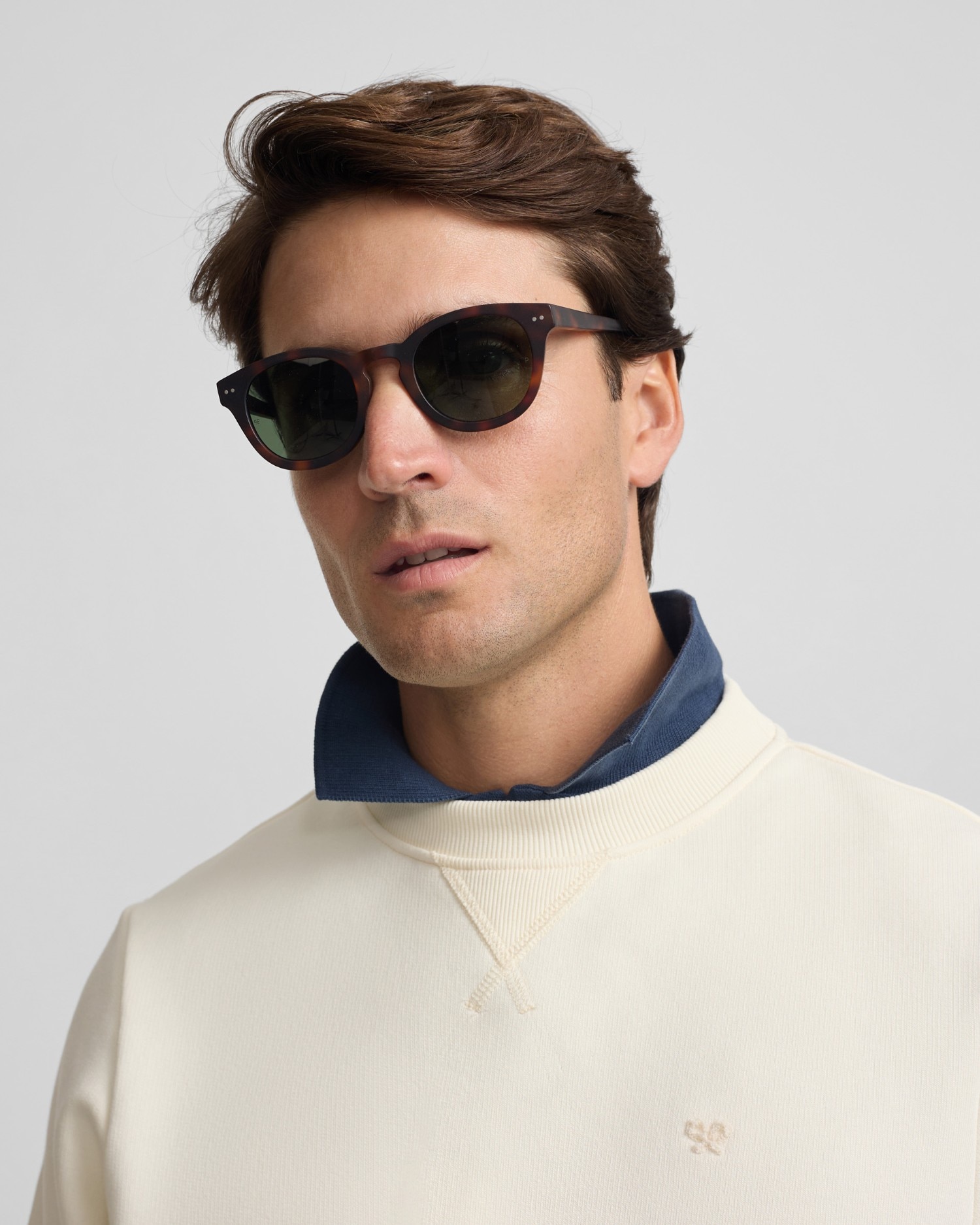 Sweatshirt sem Capuz Minilogo Rizo Creme-3
