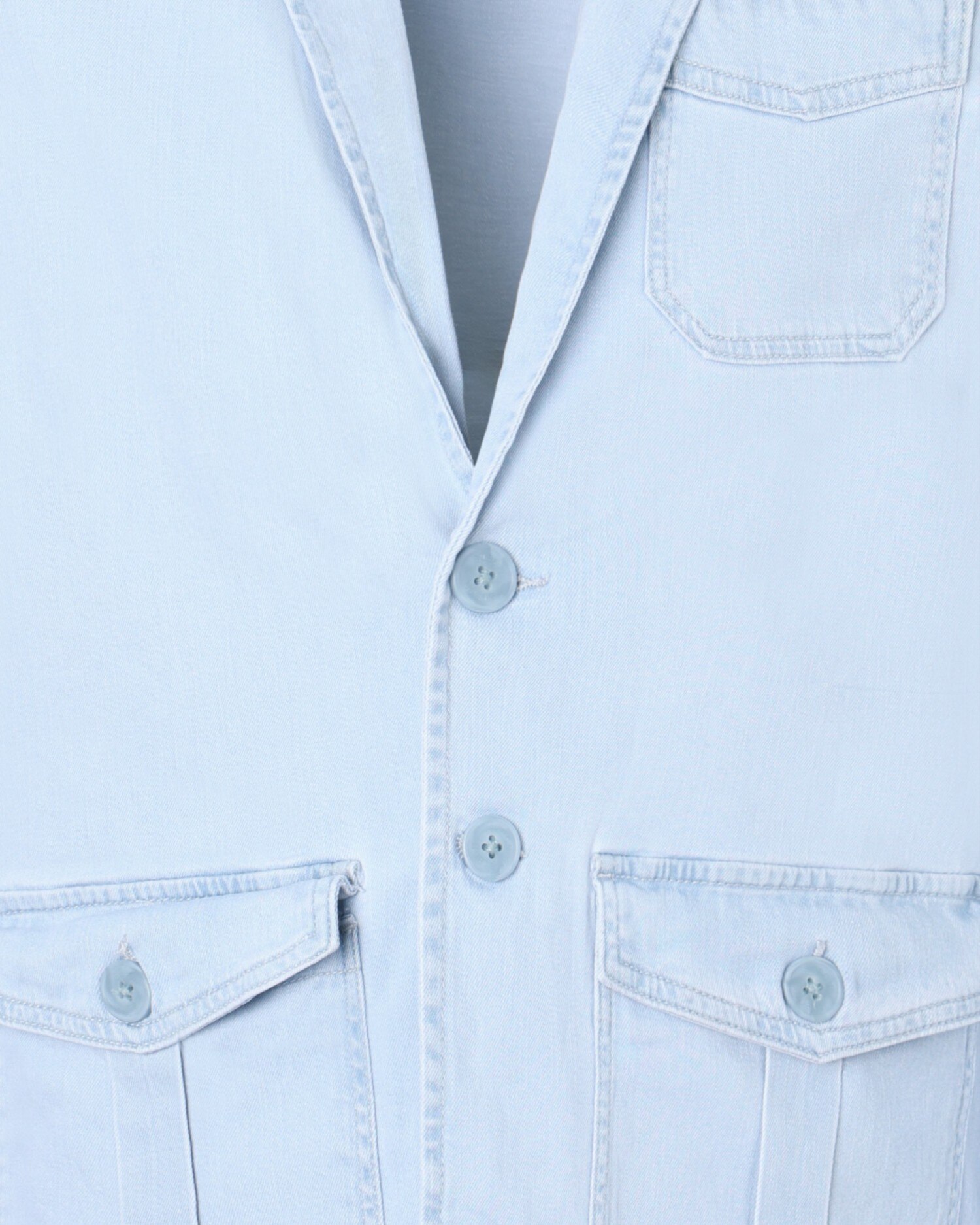 Semiblazer com Bolsos Azul-claro-3
