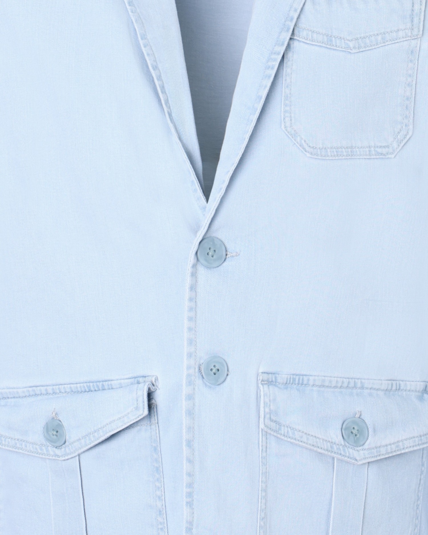 Semiblazer com Bolsos Azul-claro-3