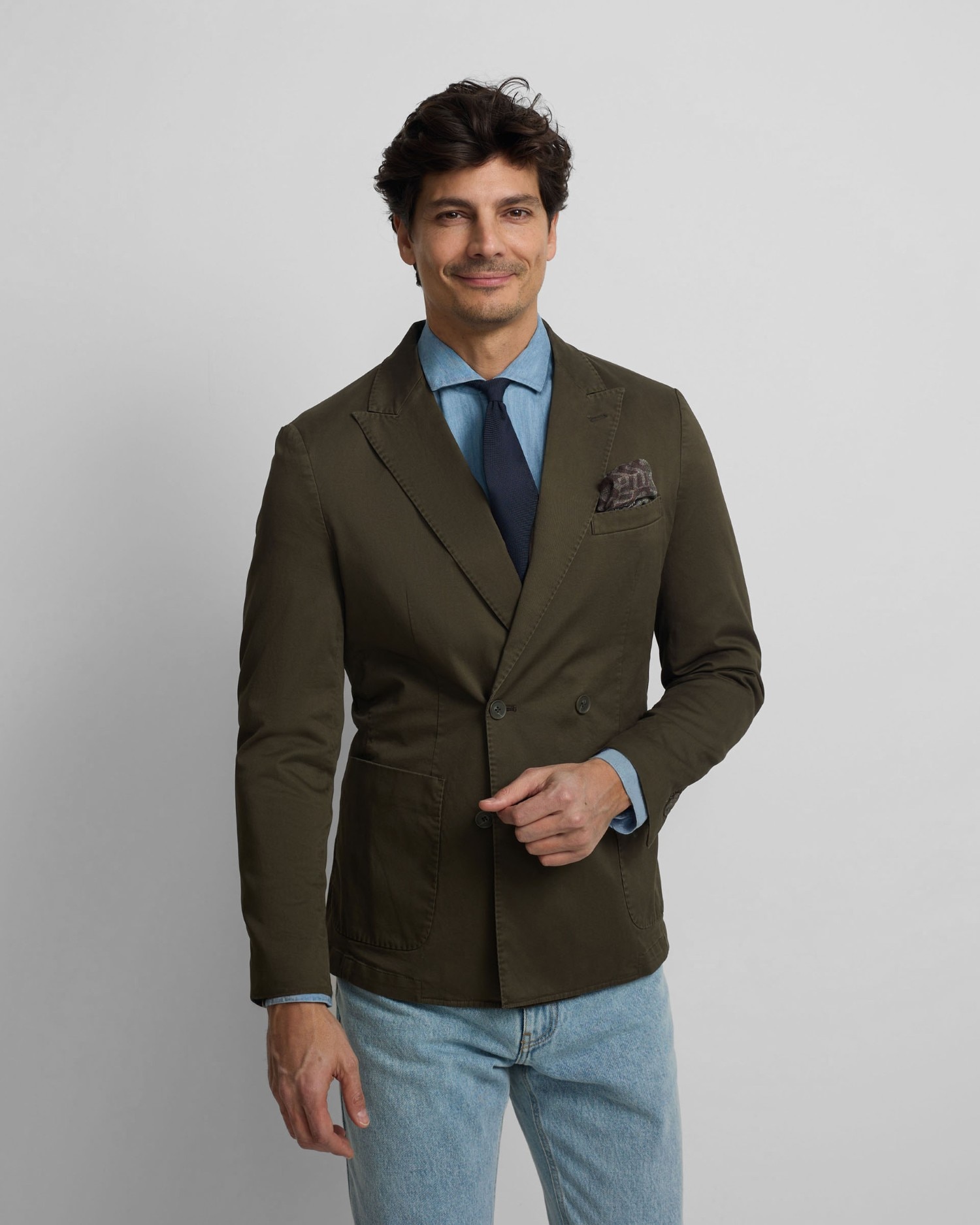 Blazer Cruzado Casual Verde-1