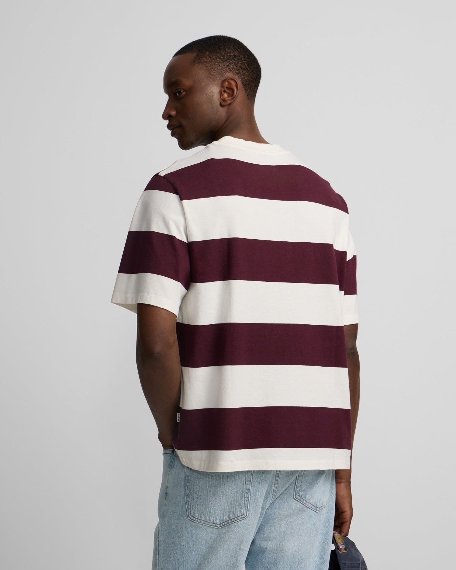 T-shirt Special Fit com Riscas Largas Bordeaux Bordeaux-2