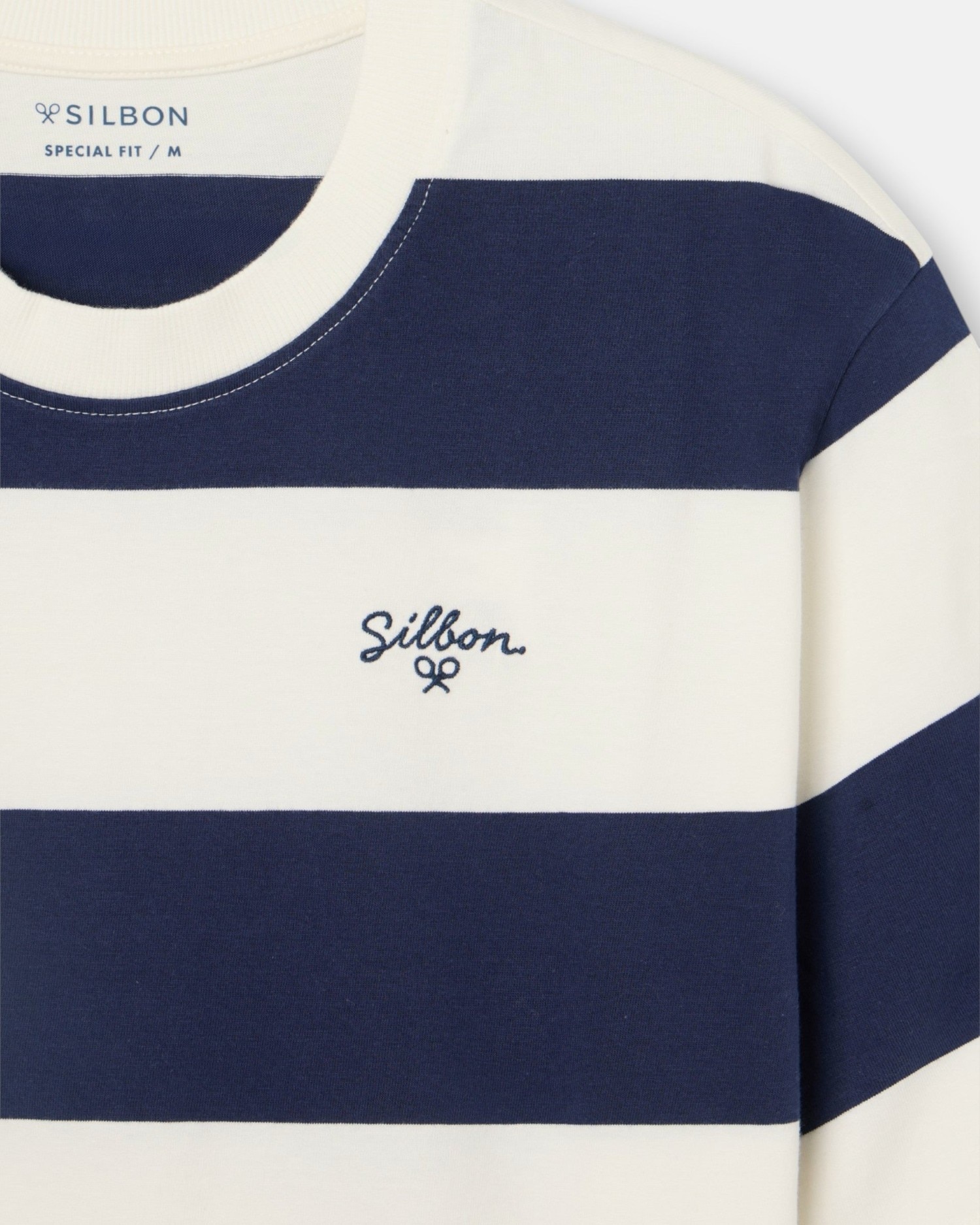 T-shirt Special Fit Riscas Largas em Marinho Azul-marinho-2