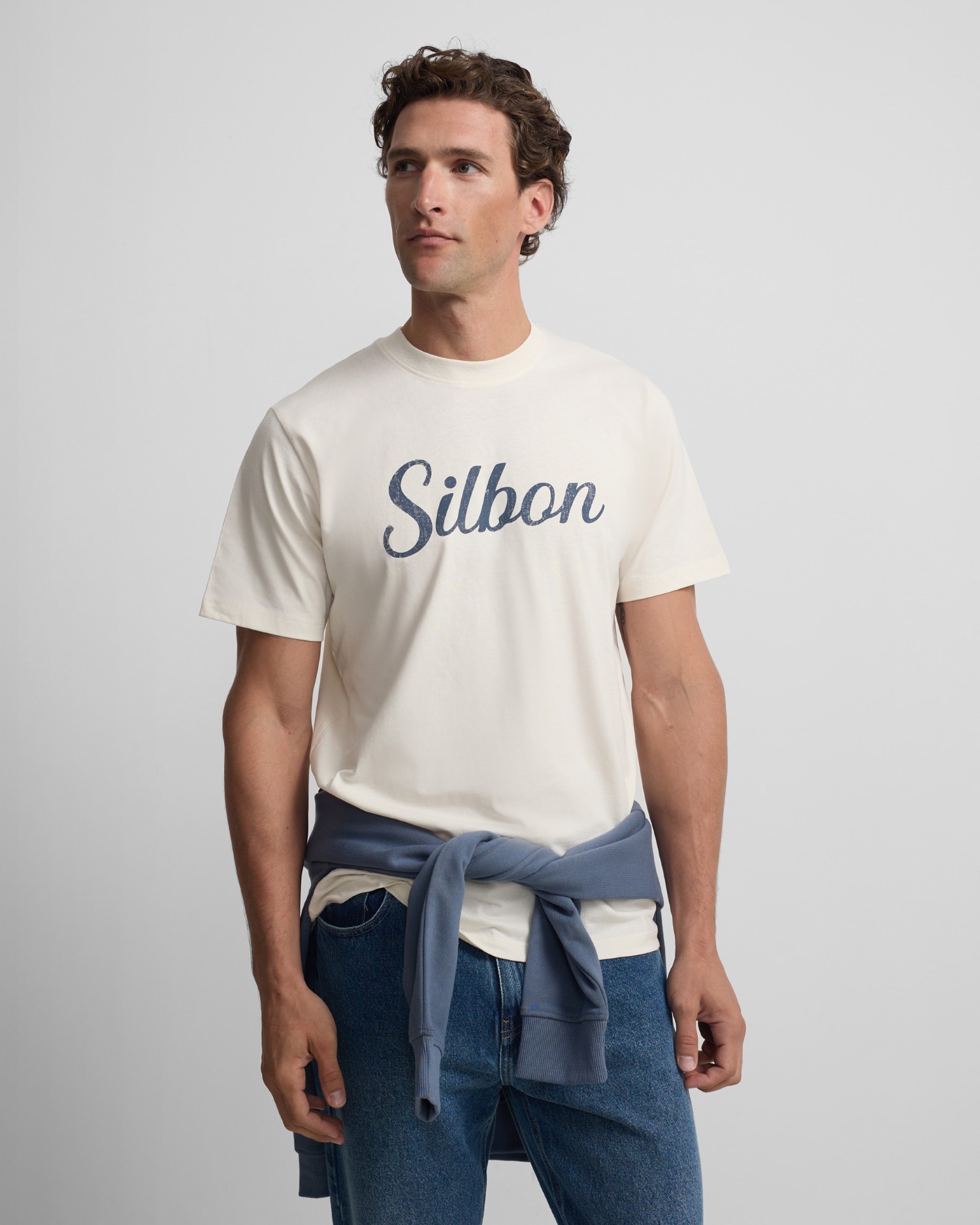 Imagem 0 de T-shirt de Manga Curta Vintage em Creme