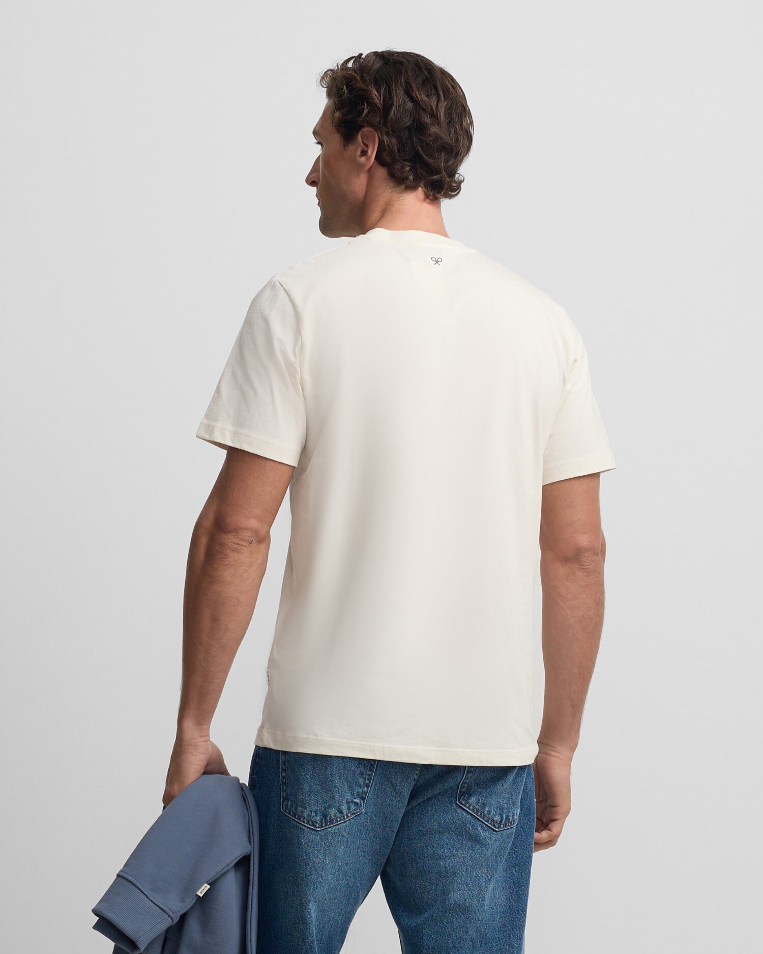T-shirt de Manga Curta Vintage em Creme Creme-2