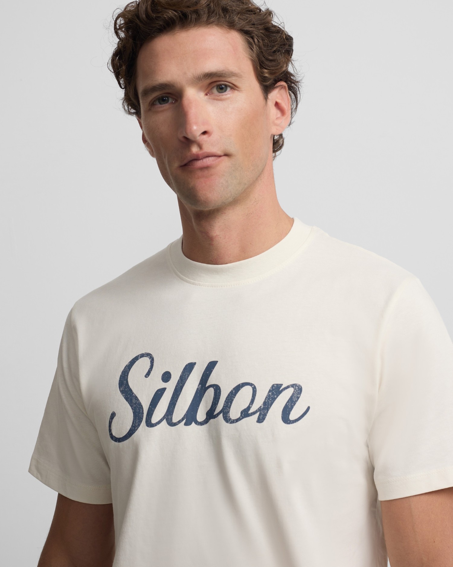 T-shirt de Manga Curta Vintage em Creme Creme-3
