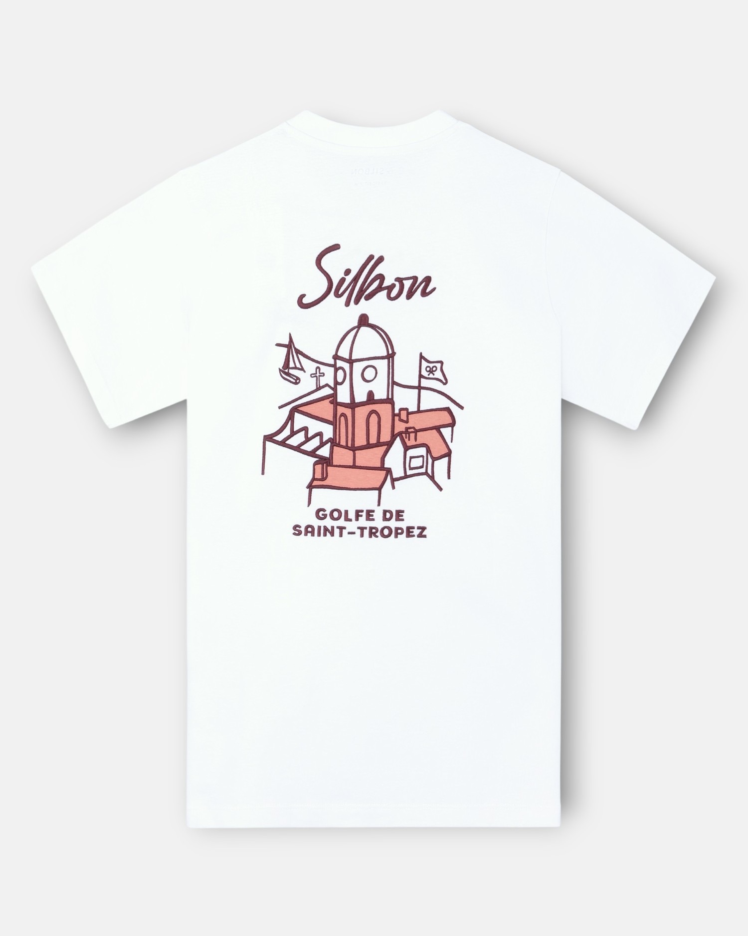 T-shirt de Manga Curta Golfe de Saint-tropez Coral Branco-2