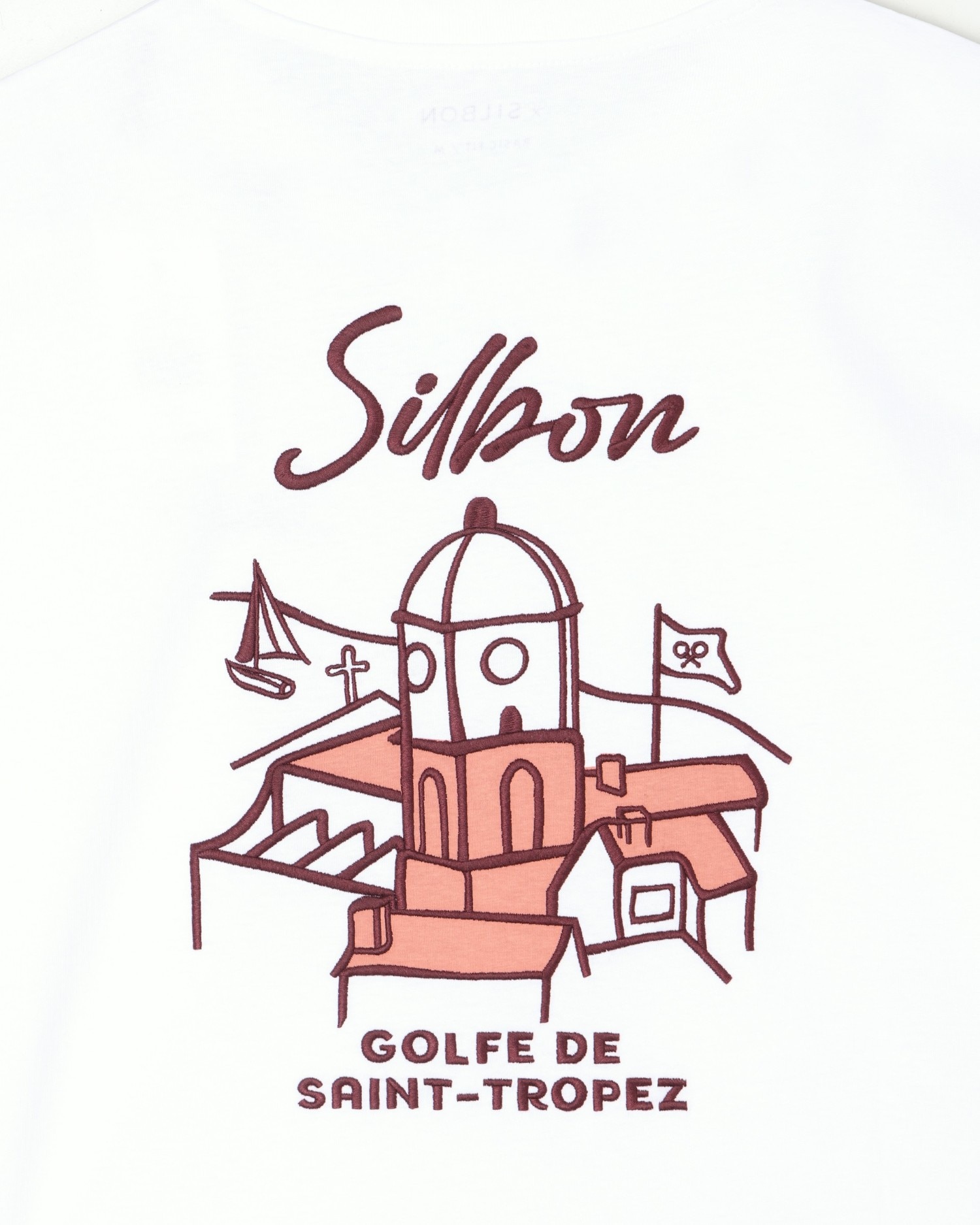 T-shirt de Manga Curta Golfe de Saint-tropez Coral Branco-4