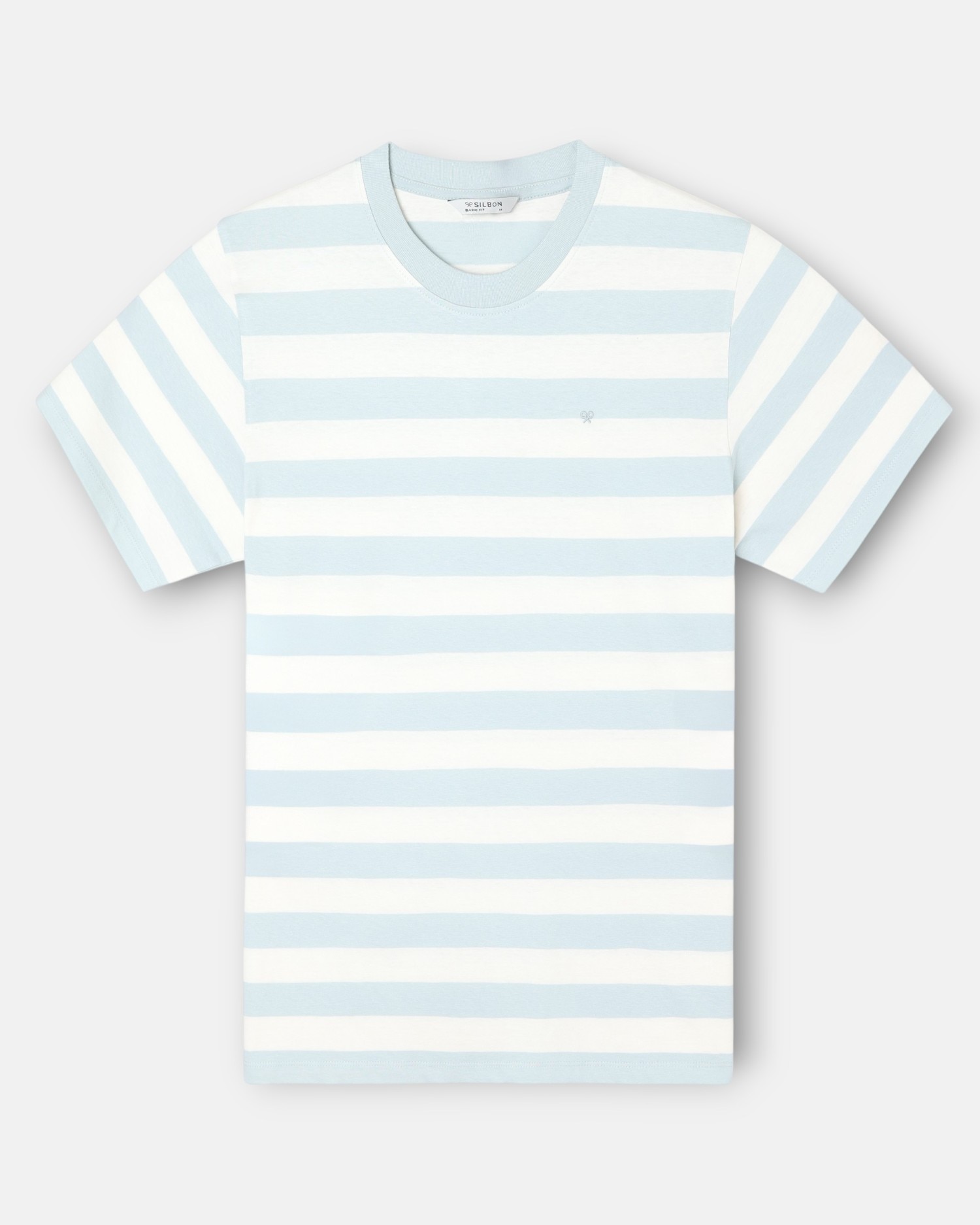 Imagem 0 de T-shirt Minilogo Às Riscas Azul-marinho