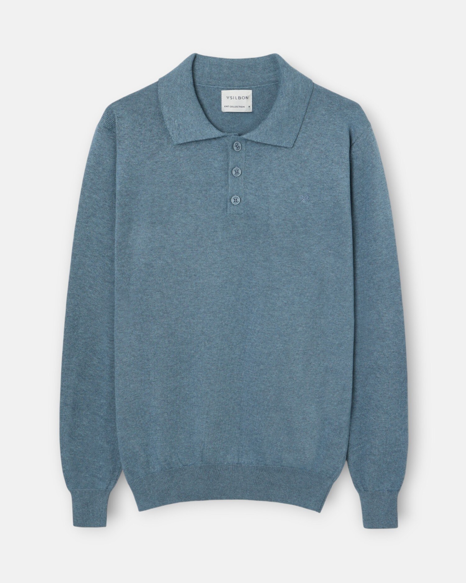 Camisola de Gola Polo Azul-1