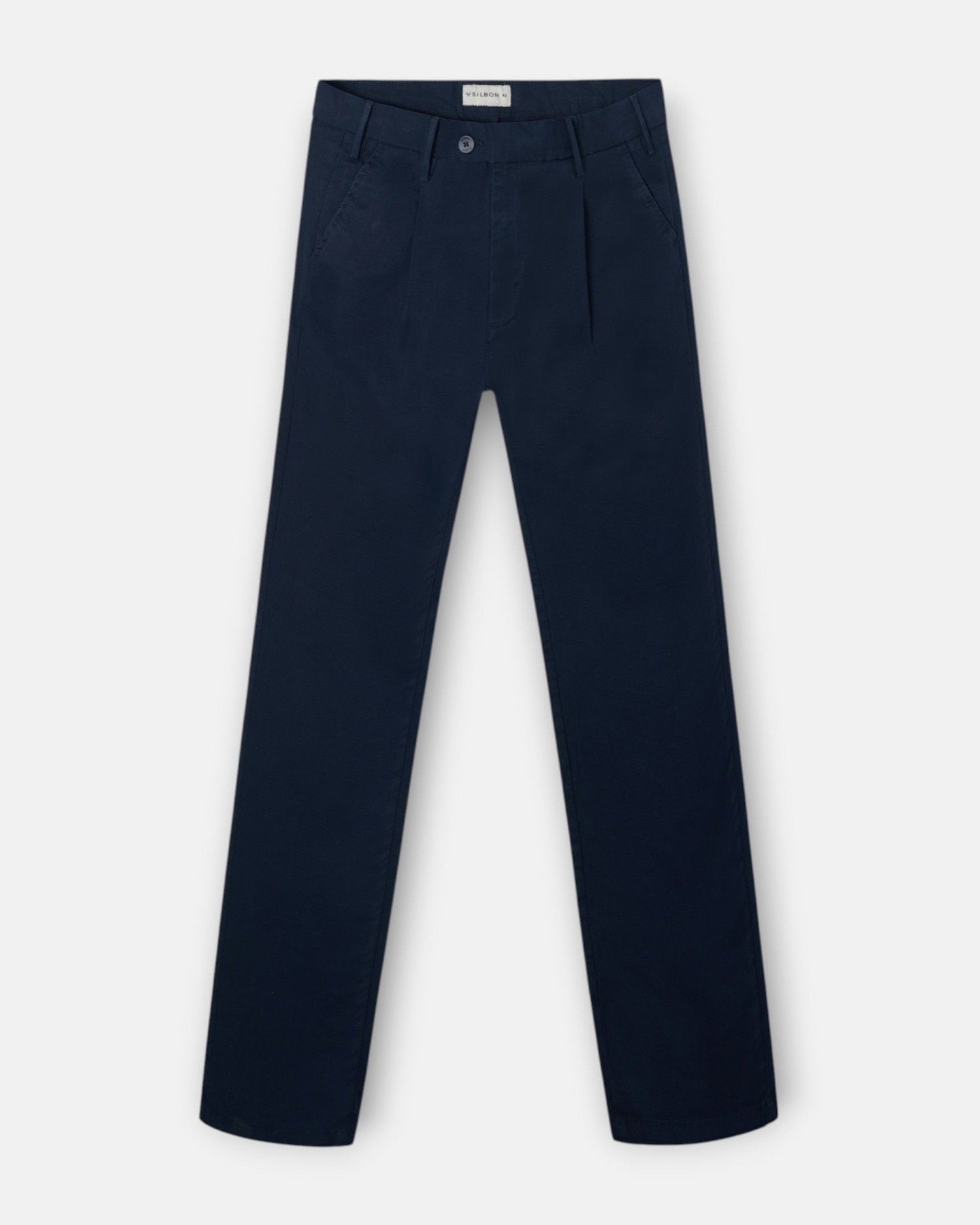Calças Sport Calças Chino com Pinças Azul Azul-marinho Azul-marinho-1