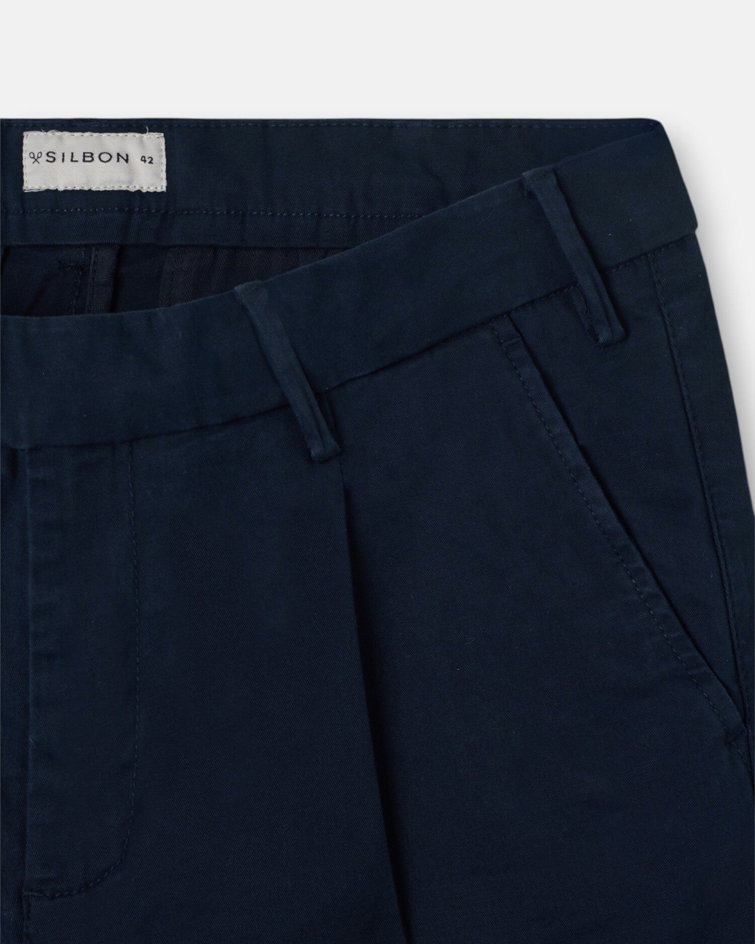 Calças Sport Calças Chino com Pinças Azul Azul-marinho Azul-marinho-3