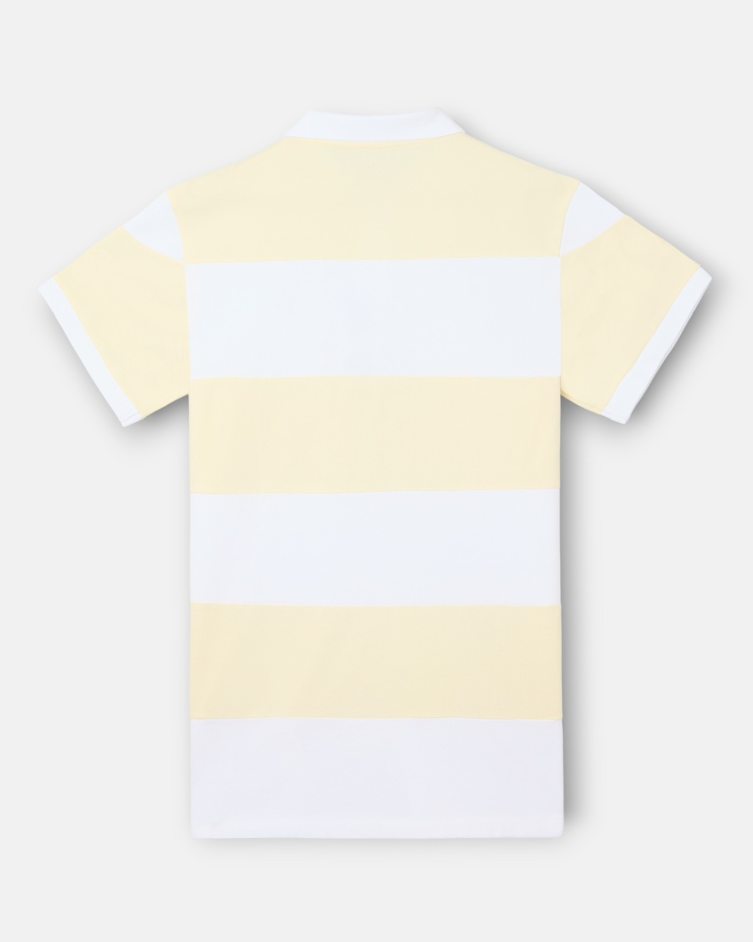 Polo de Manga Curta Às Riscas Largas em Amarelo Amarelo-2