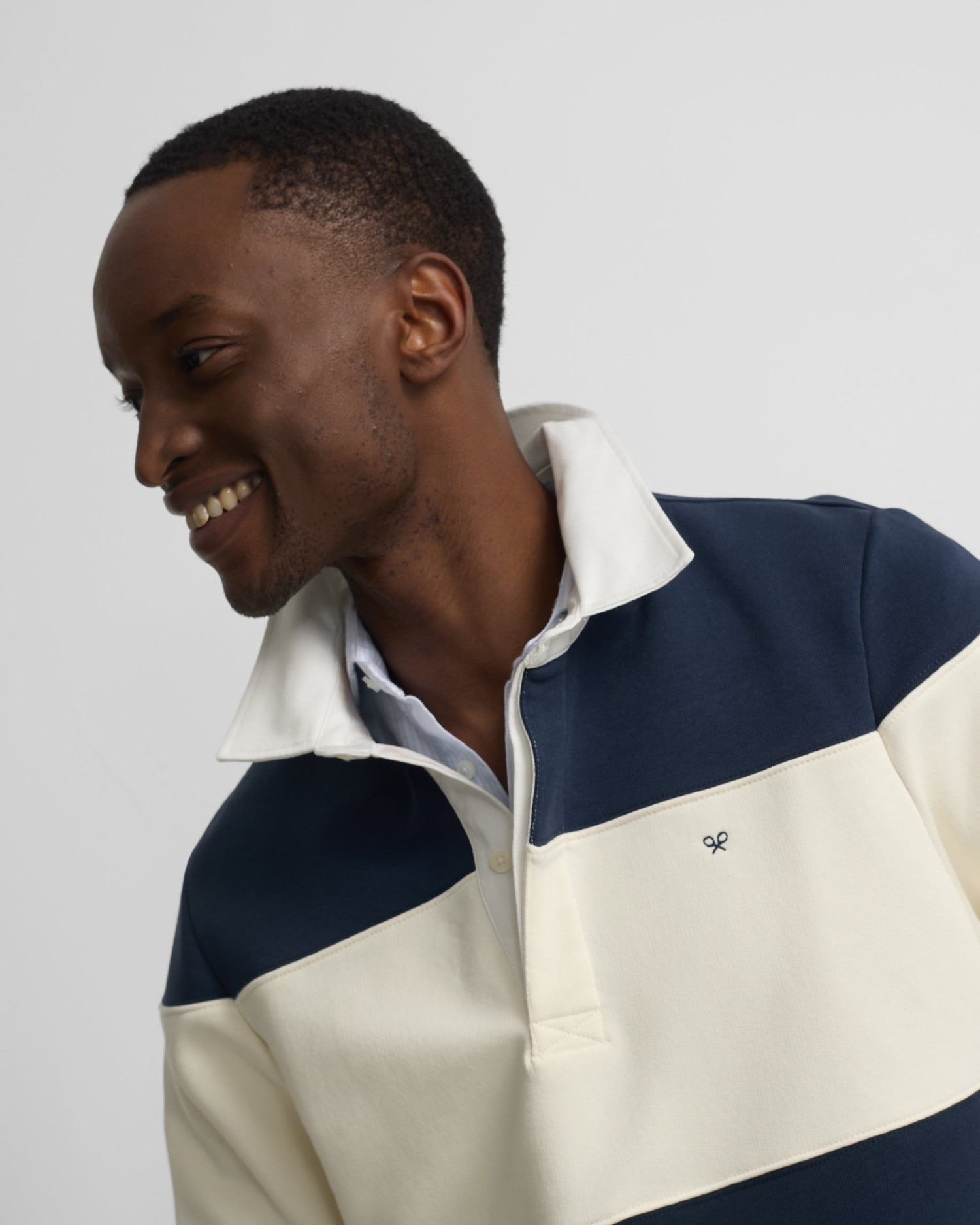 Sweatshirt Gola Polo Às Riscas Largas Azul-marinho-3