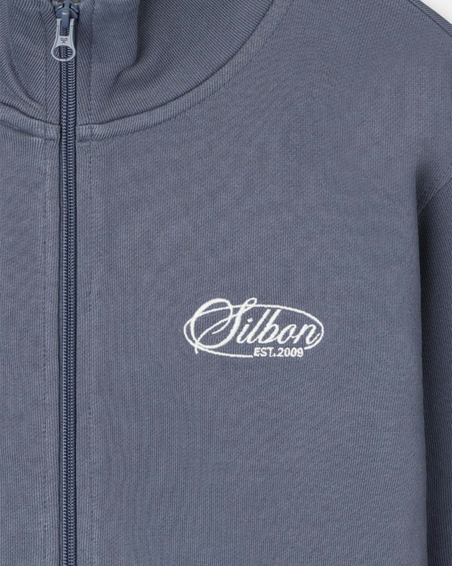 Sweatshirt com Fecho Zip e Bordado Azul-3