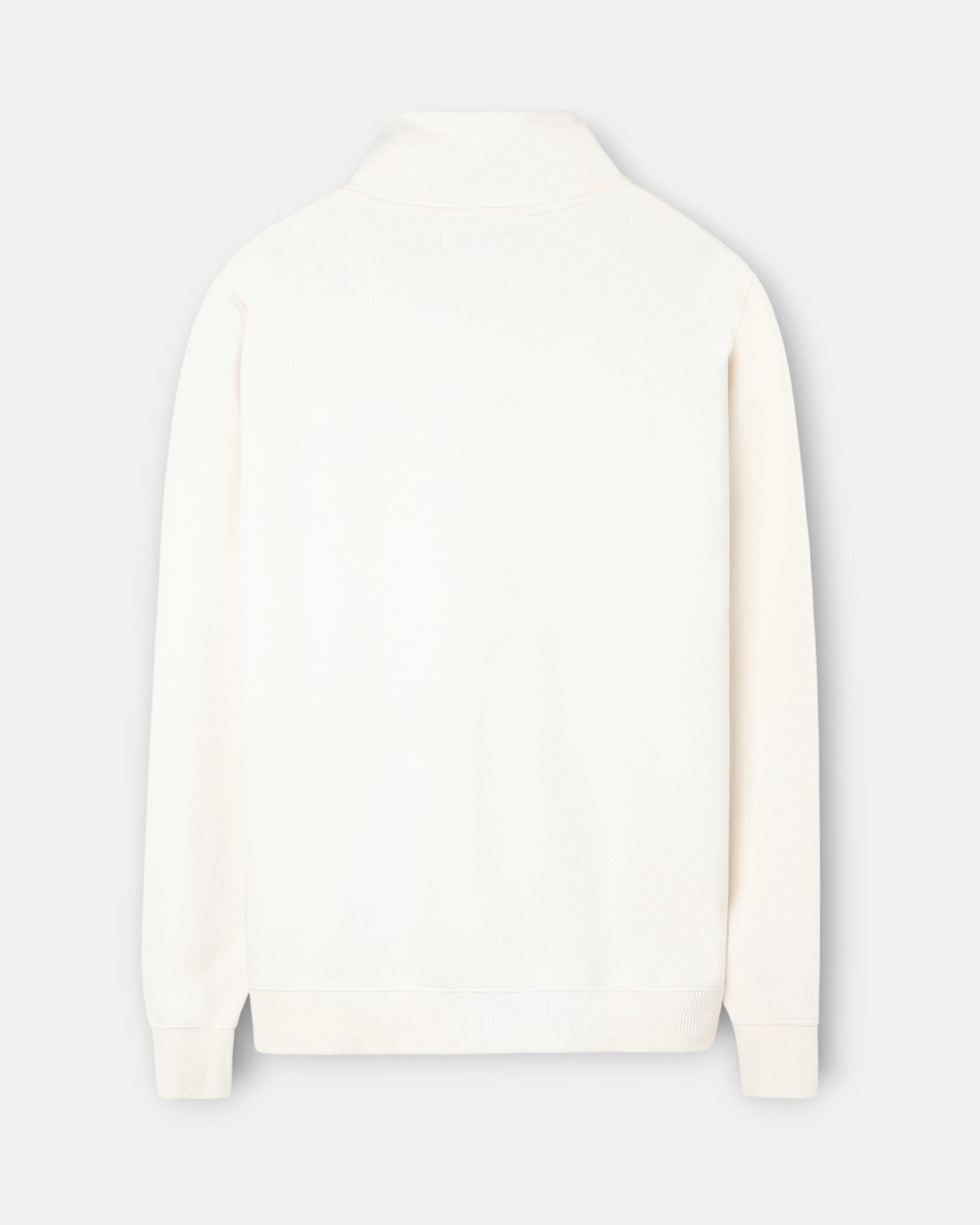 Sweatshirt com Fecho Zip e Bordado Creme-2