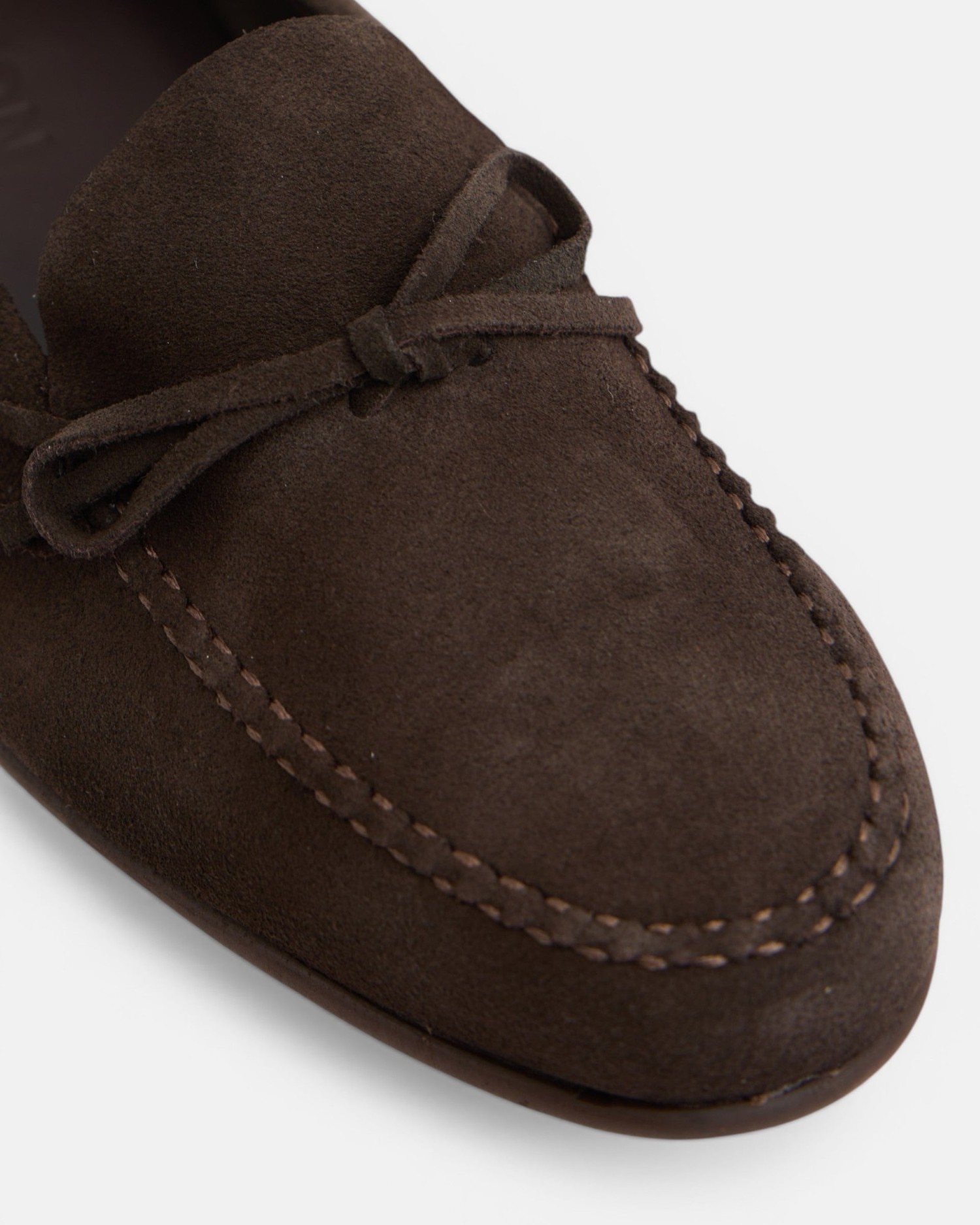 Mocassins Formais em Camurça com Laço Castanho-escuro-3