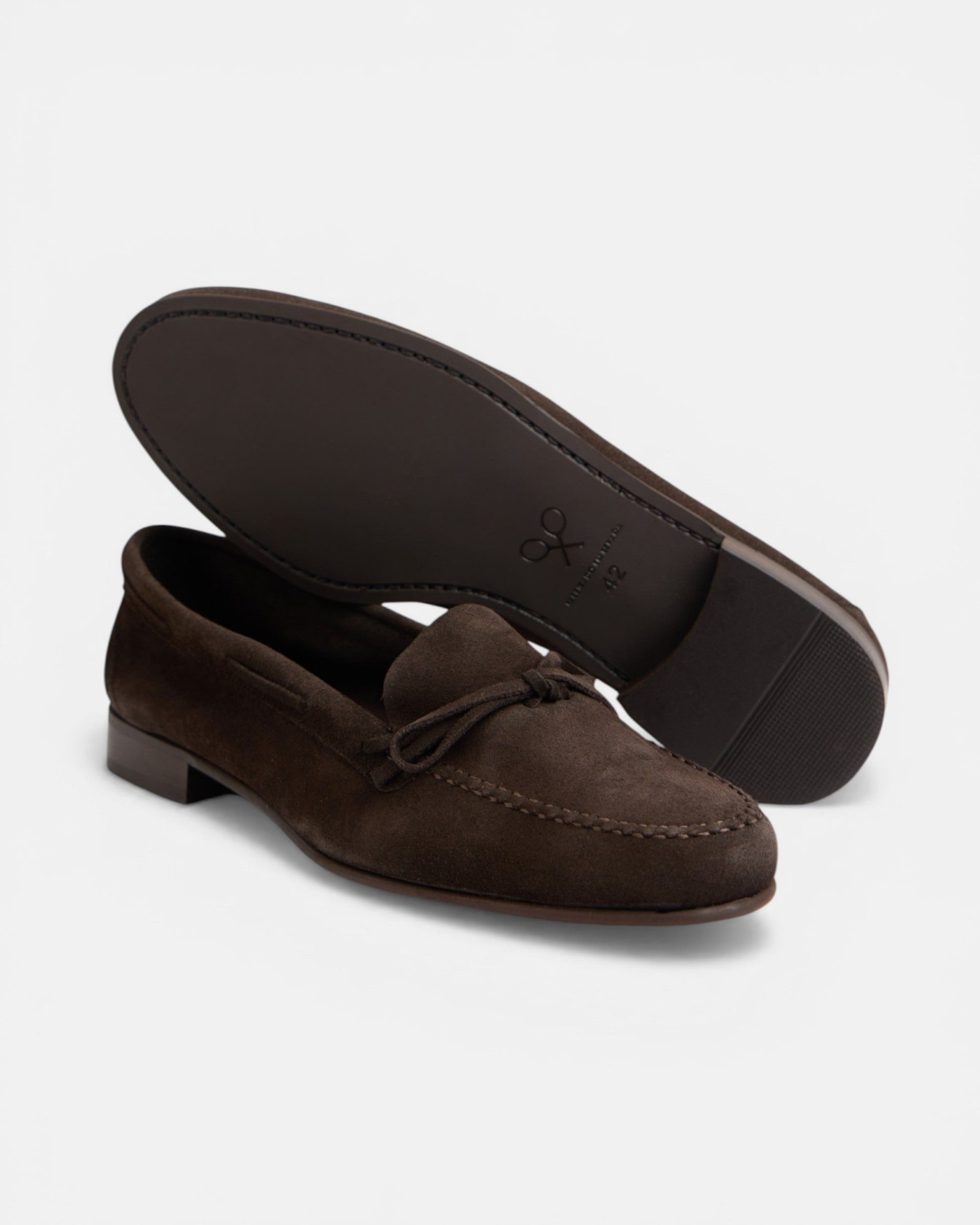 Mocassins Formais em Camurça com Laço Castanho-escuro-4