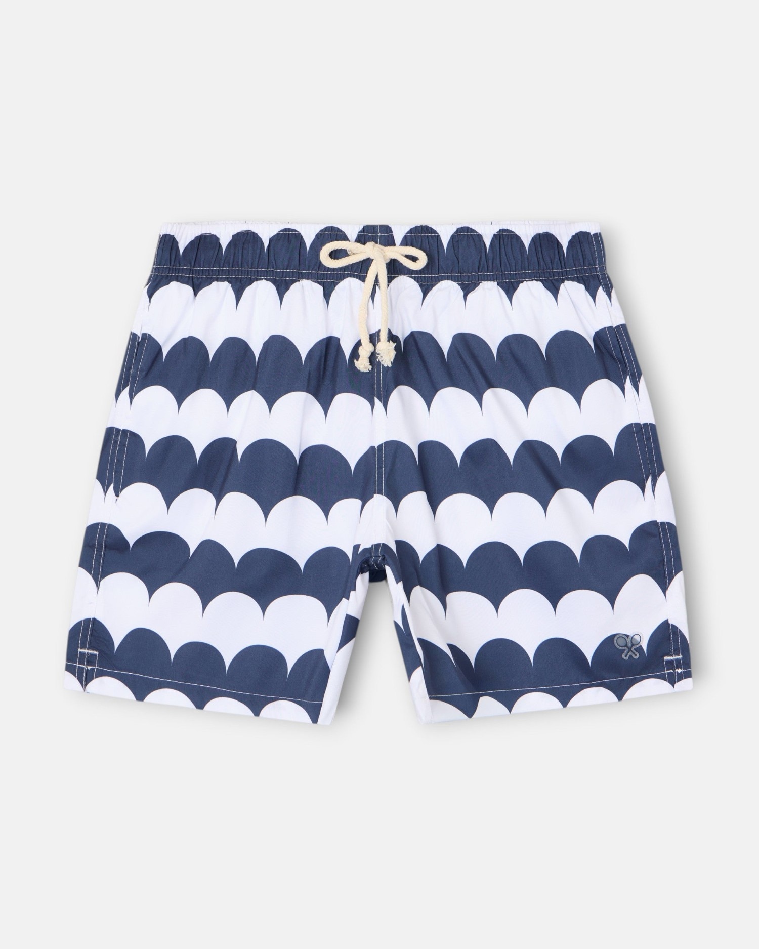 Fato de Banho com Ondas Grandes - Coral Azul-marinho-4