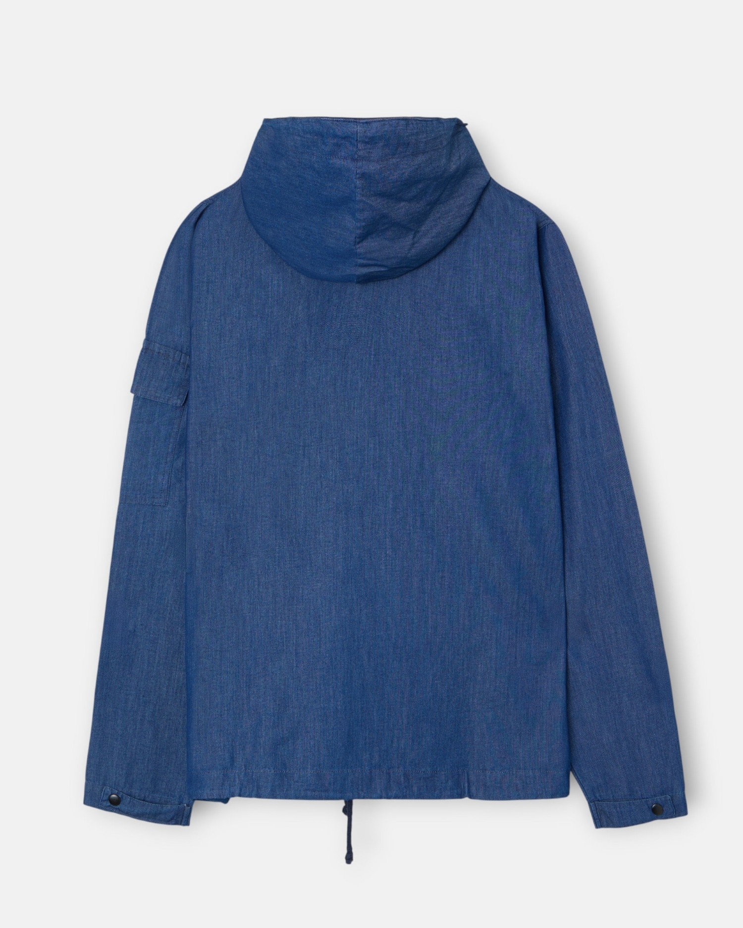 Corta-vento Denim com Capuz em Azul Azul-5