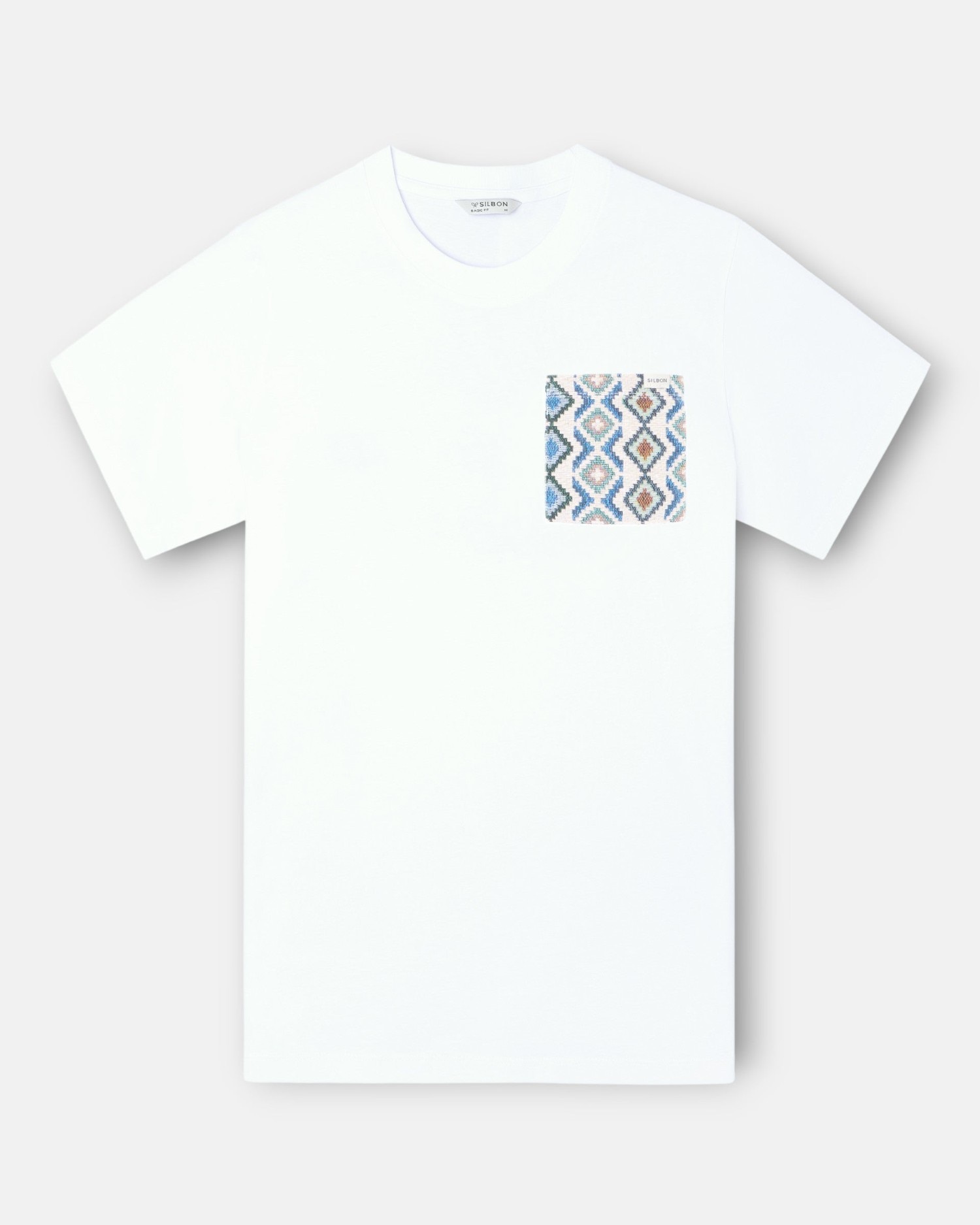 Imagem 0 de T-shirt com Bolso Étnico em Branco