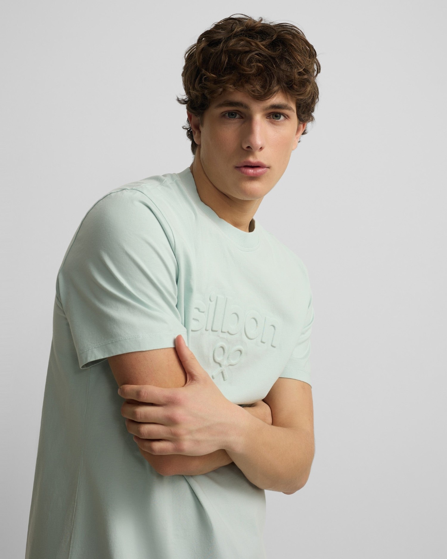 T-shirt Silbon em Relevo Azul-3