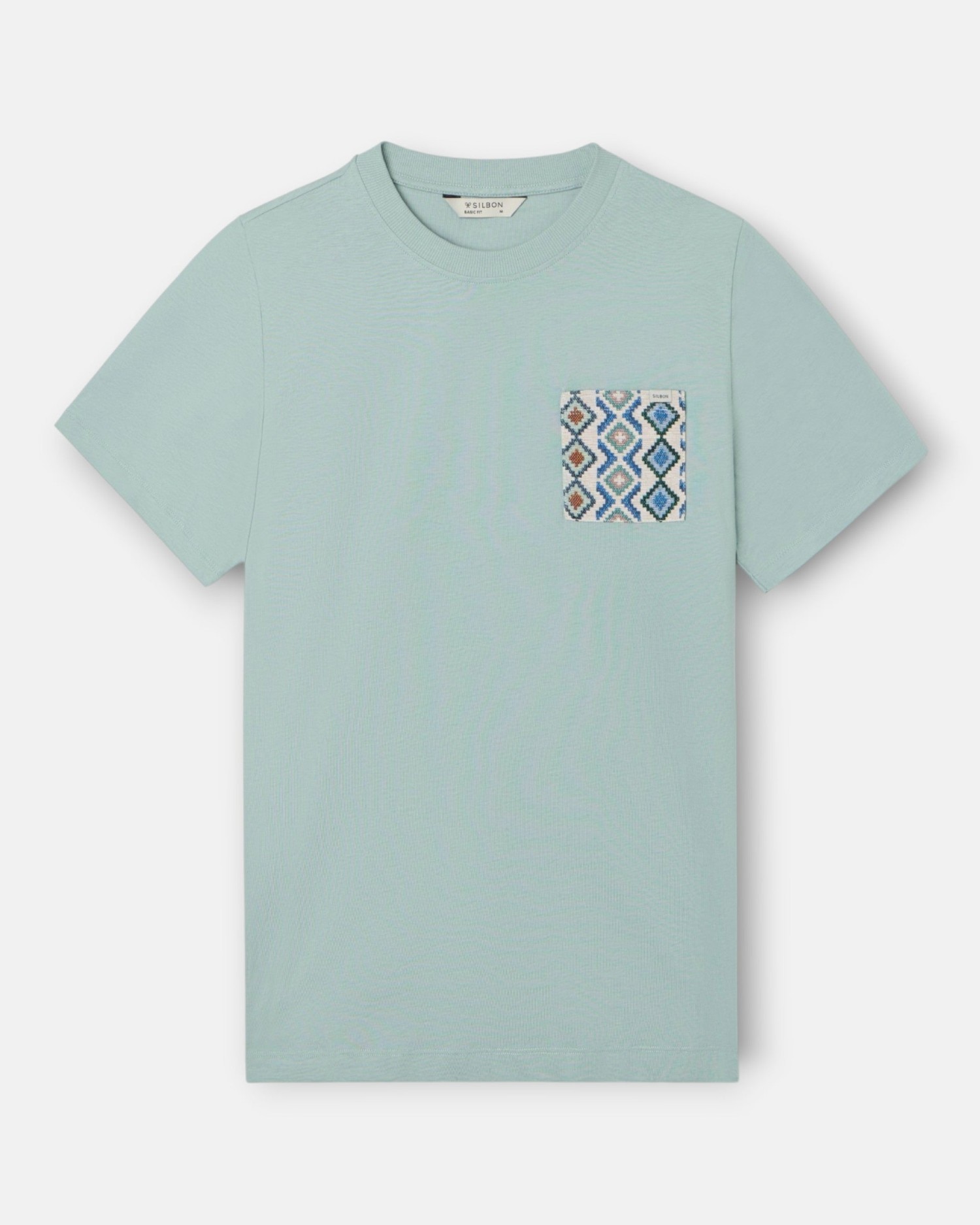 T-shirt com Bolso Étnico Verde Verde-4
