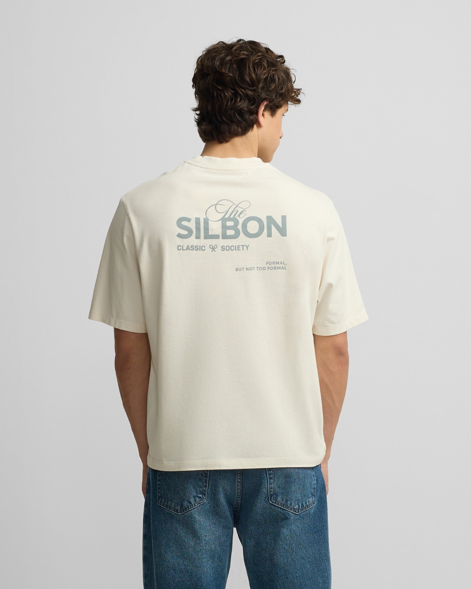 T-shirt Special Fit Silbon Classic Society em Creme Creme-2