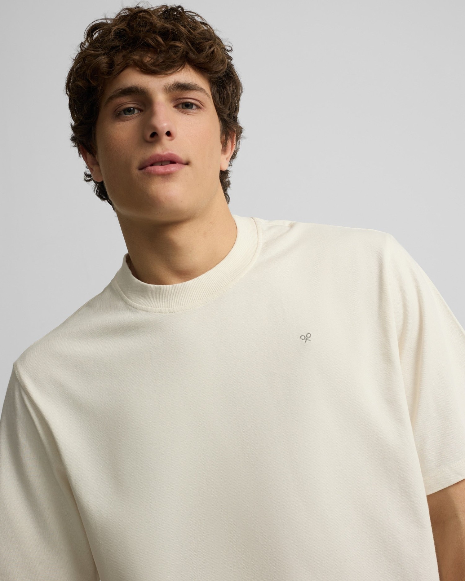 T-shirt Special Fit Silbon Classic Society em Creme Creme-3