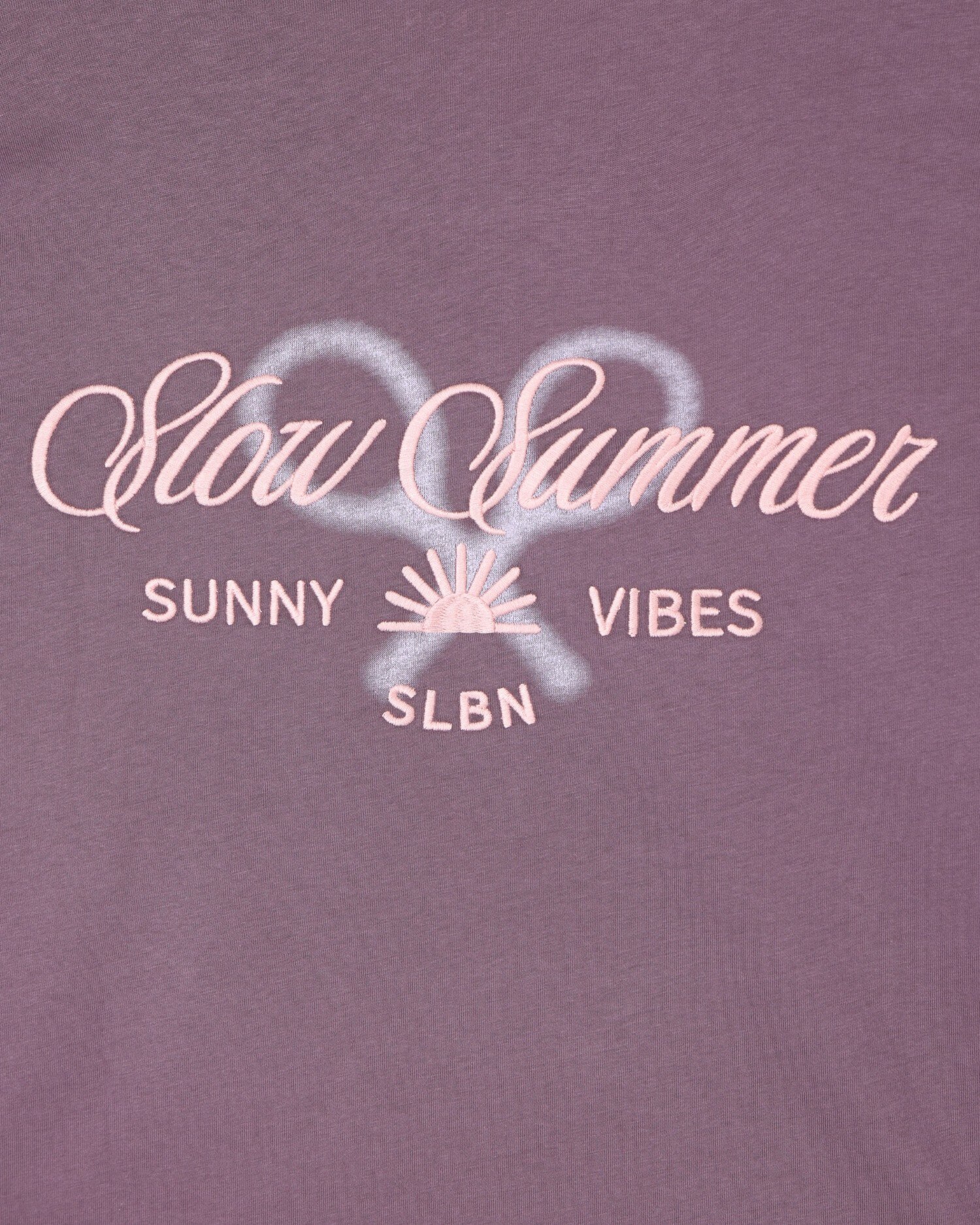 T-shirt de Manga Curta Slow Summer em Verde Cinzento Roxo-4