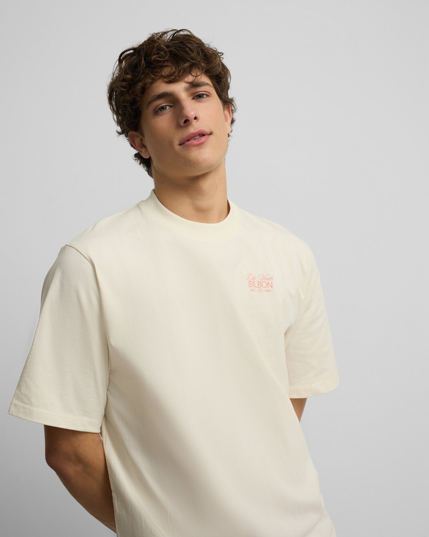 T-shirt Special Fit City Youth em Creme Creme-3