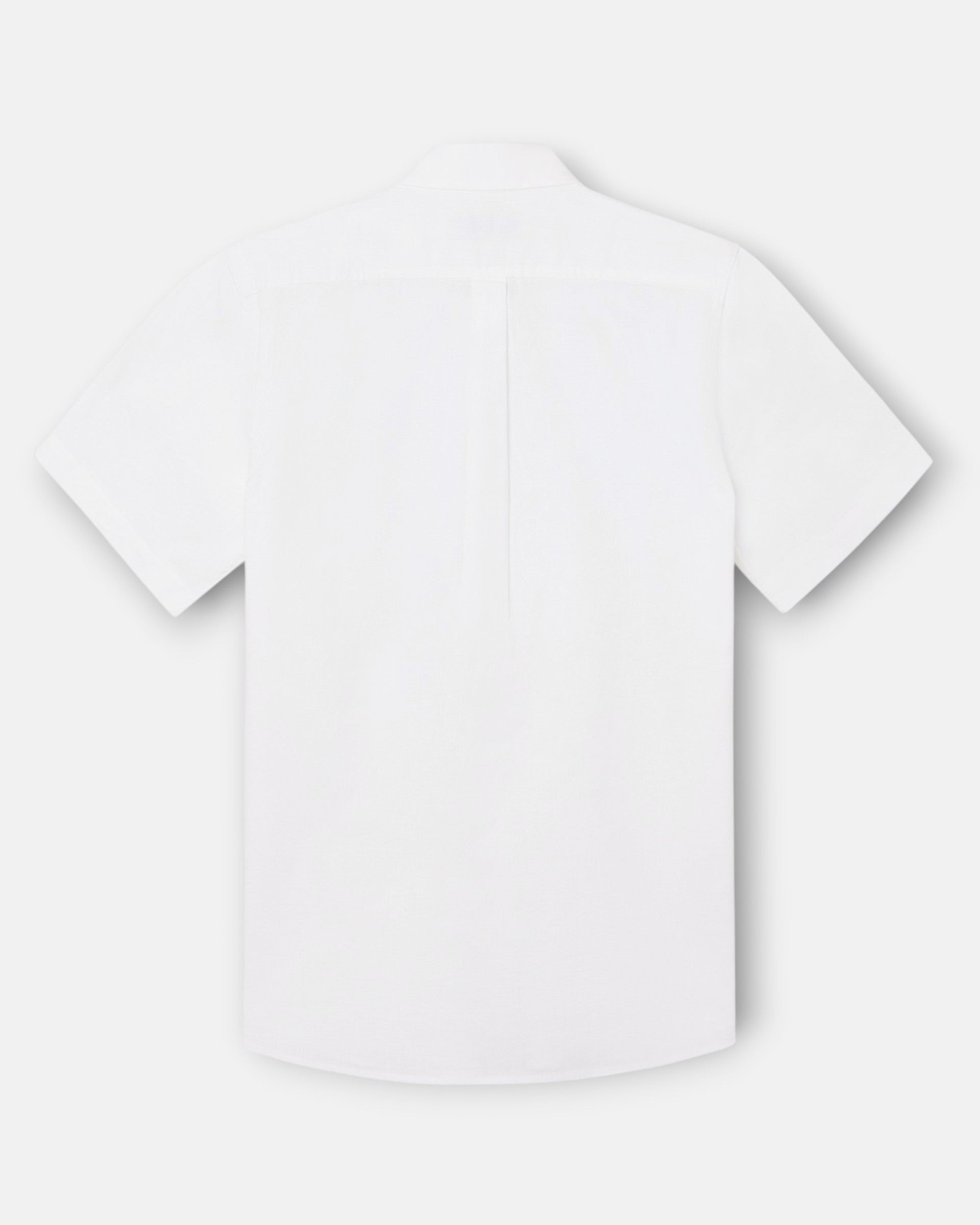 Camisa de Manga Curta em Linho Branca Branco-3