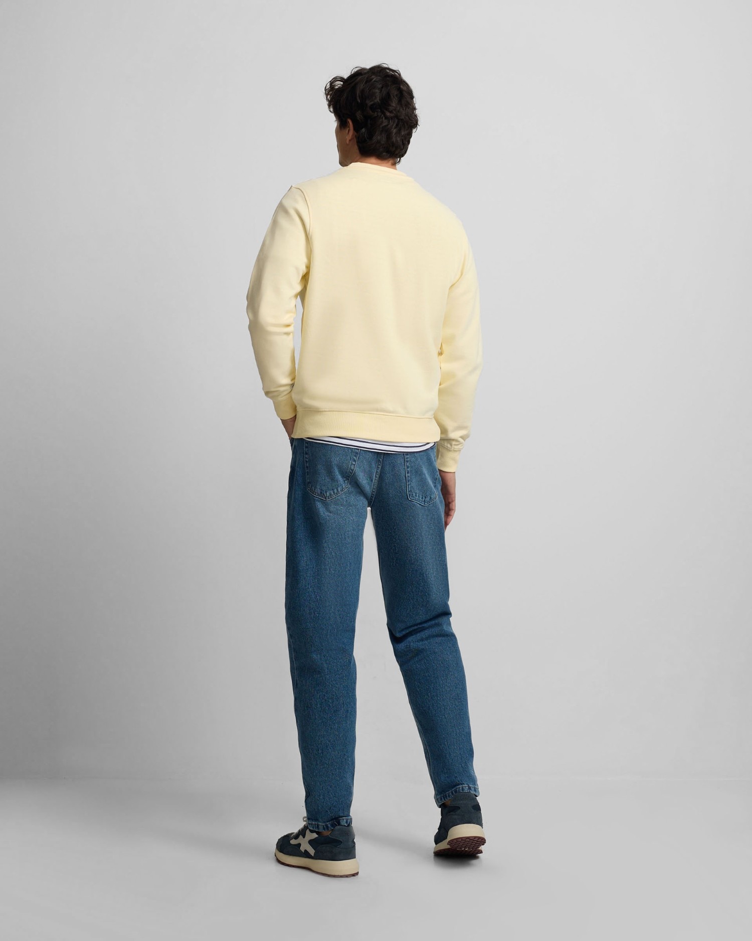 Jeans com Corte a Direito Sport Denim Tapered Azul-2