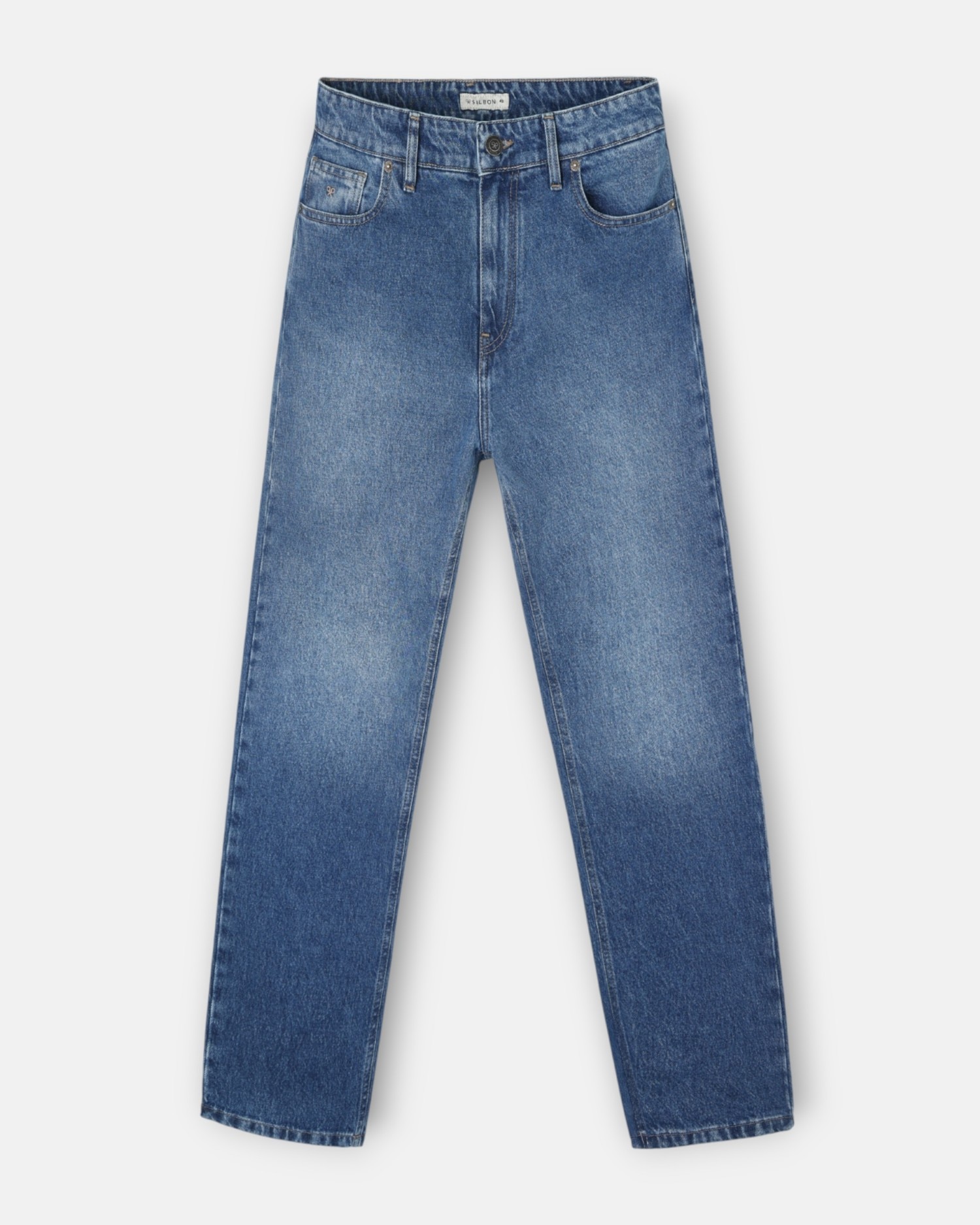 Jeans com Corte a Direito Sport Denim Tapered Azul-4