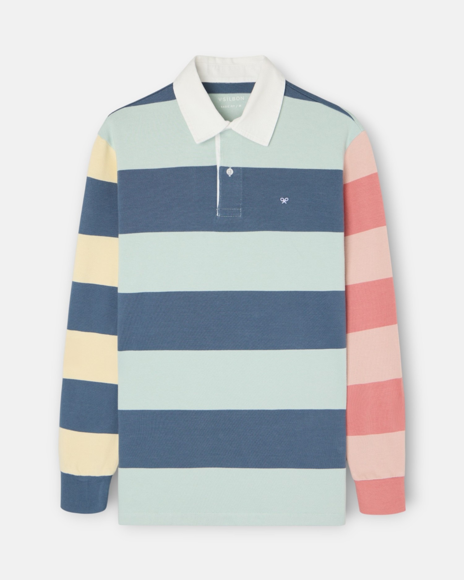 Imagem 0 de Polo de Manga Comprida Às Riscas Multicolor