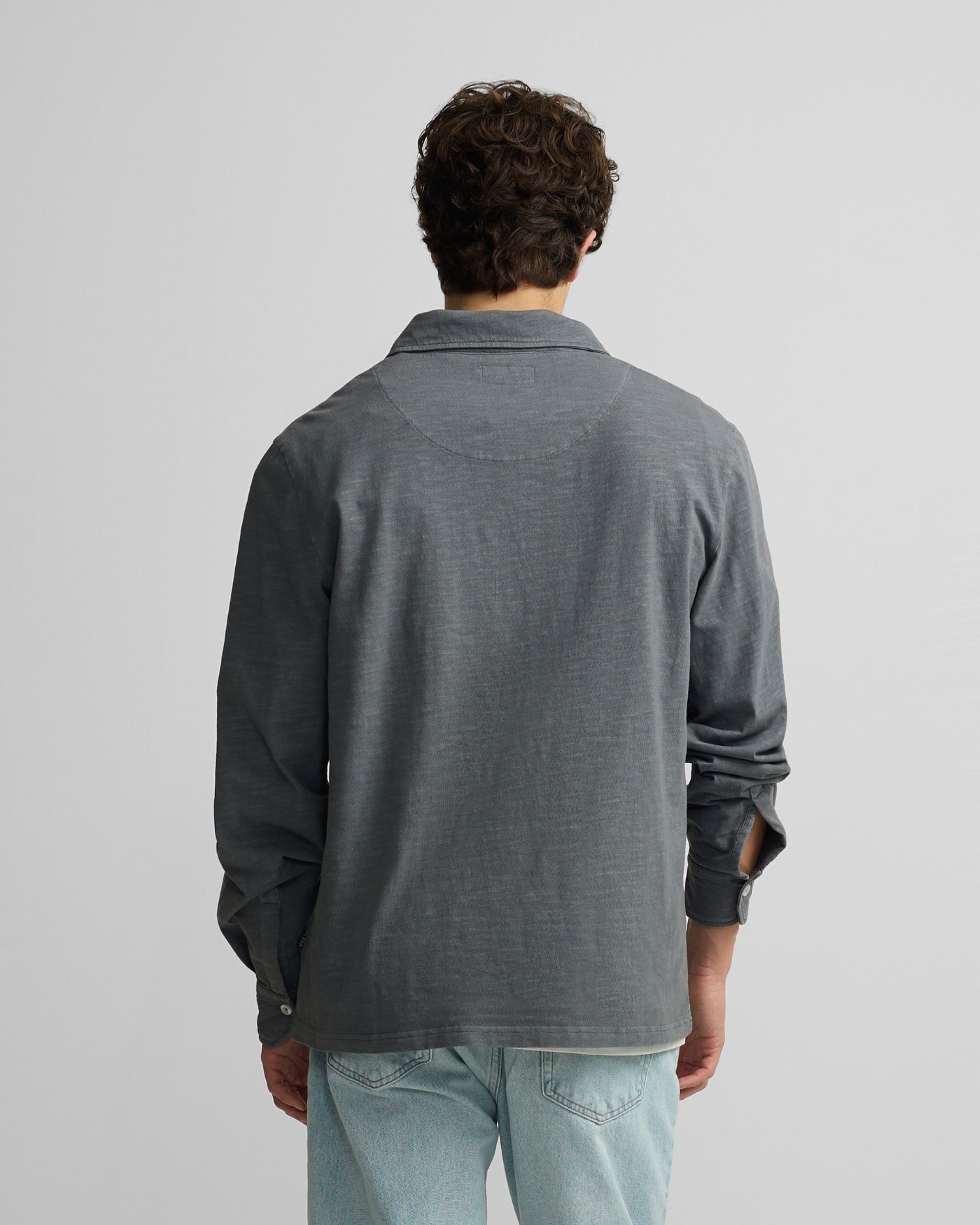 Polo de Manga Comprida Sport Cinzento-2
