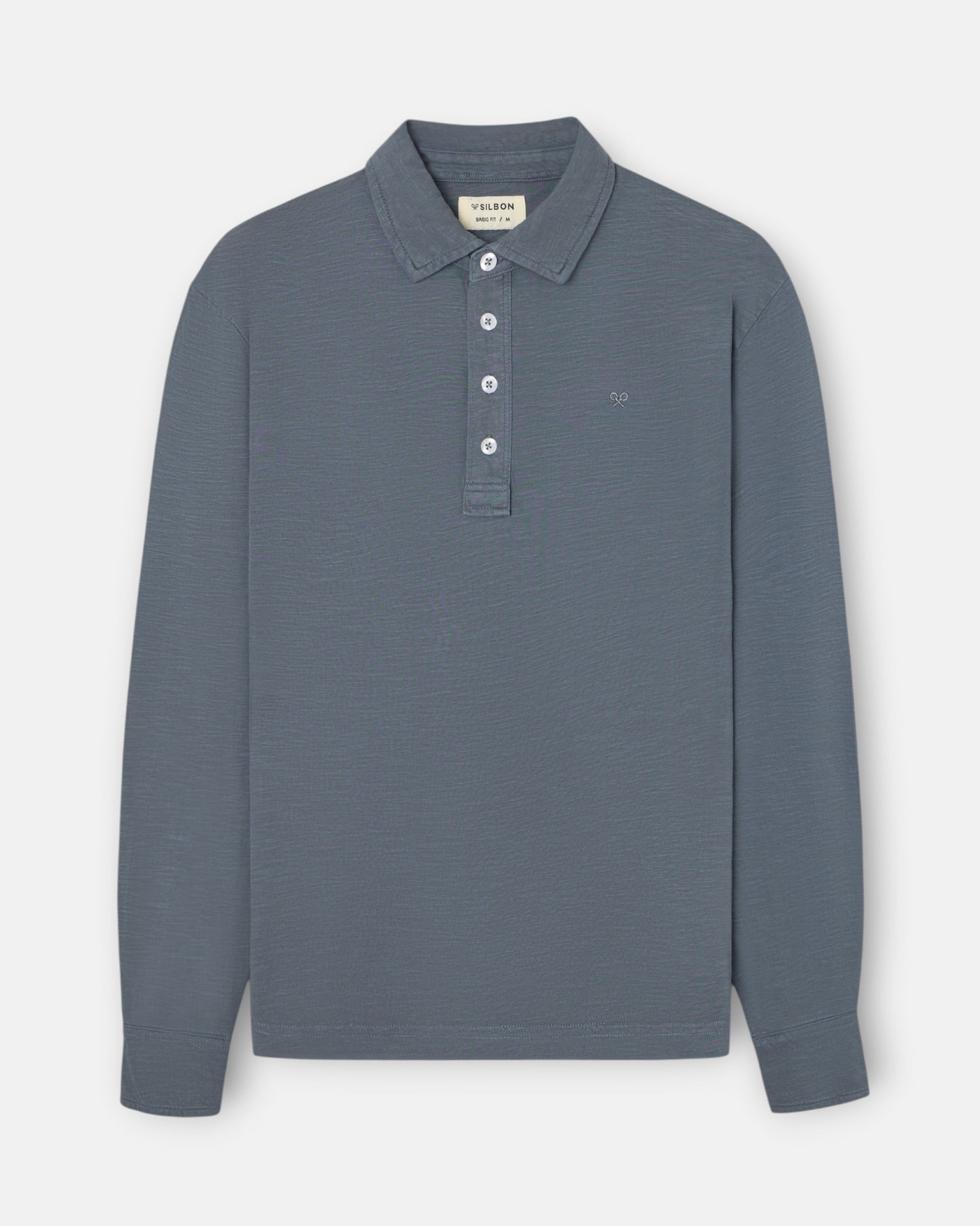 Polo de Manga Comprida Sport Cinzento-4