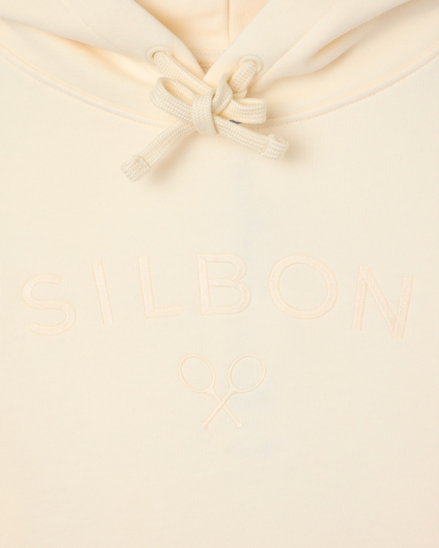 Sweatshirt com Capuz e Raquete Média em Creme Creme-3