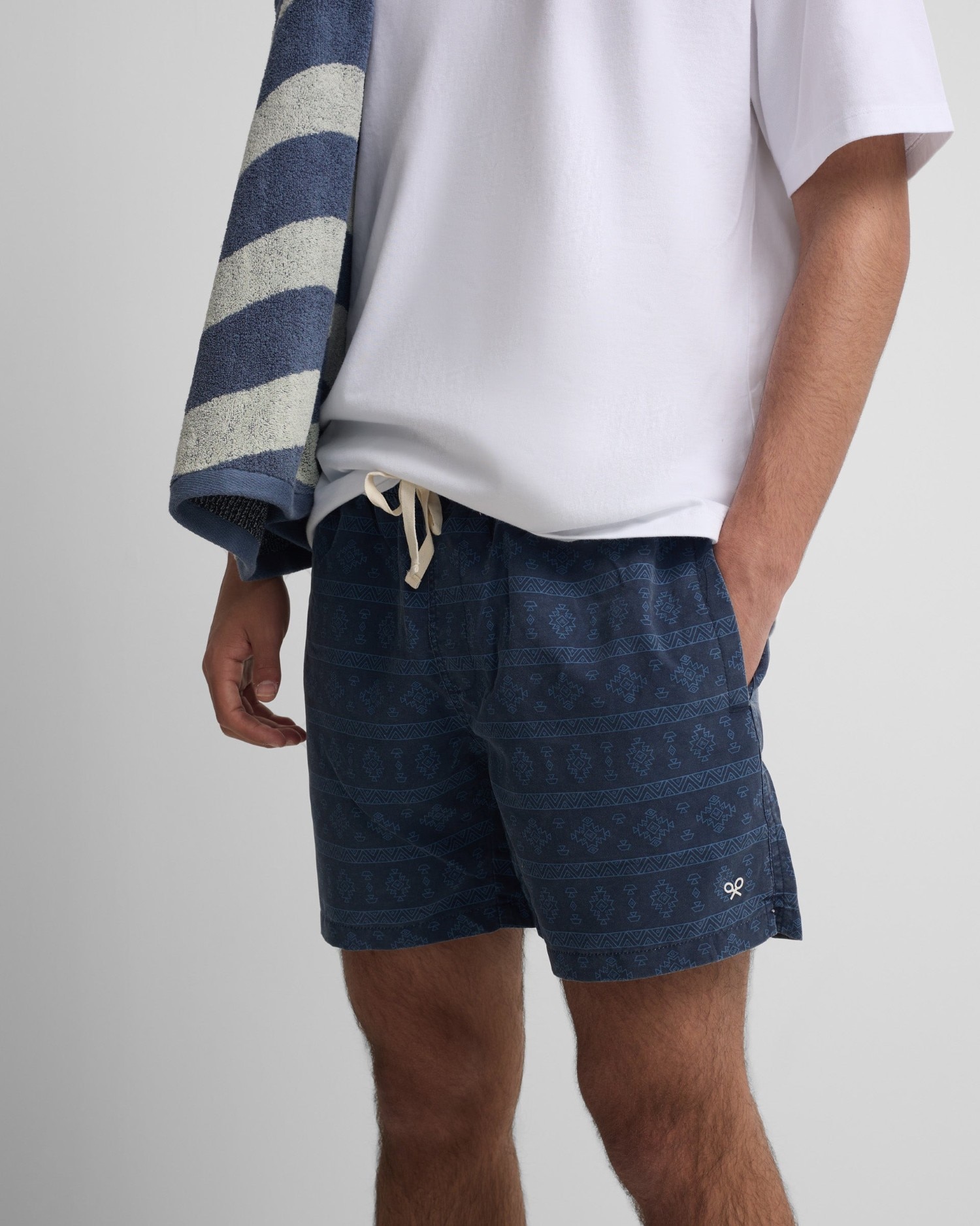 Fato de Banho Étnico com Lavagem - Azul-Marinho Azul-marinho-3