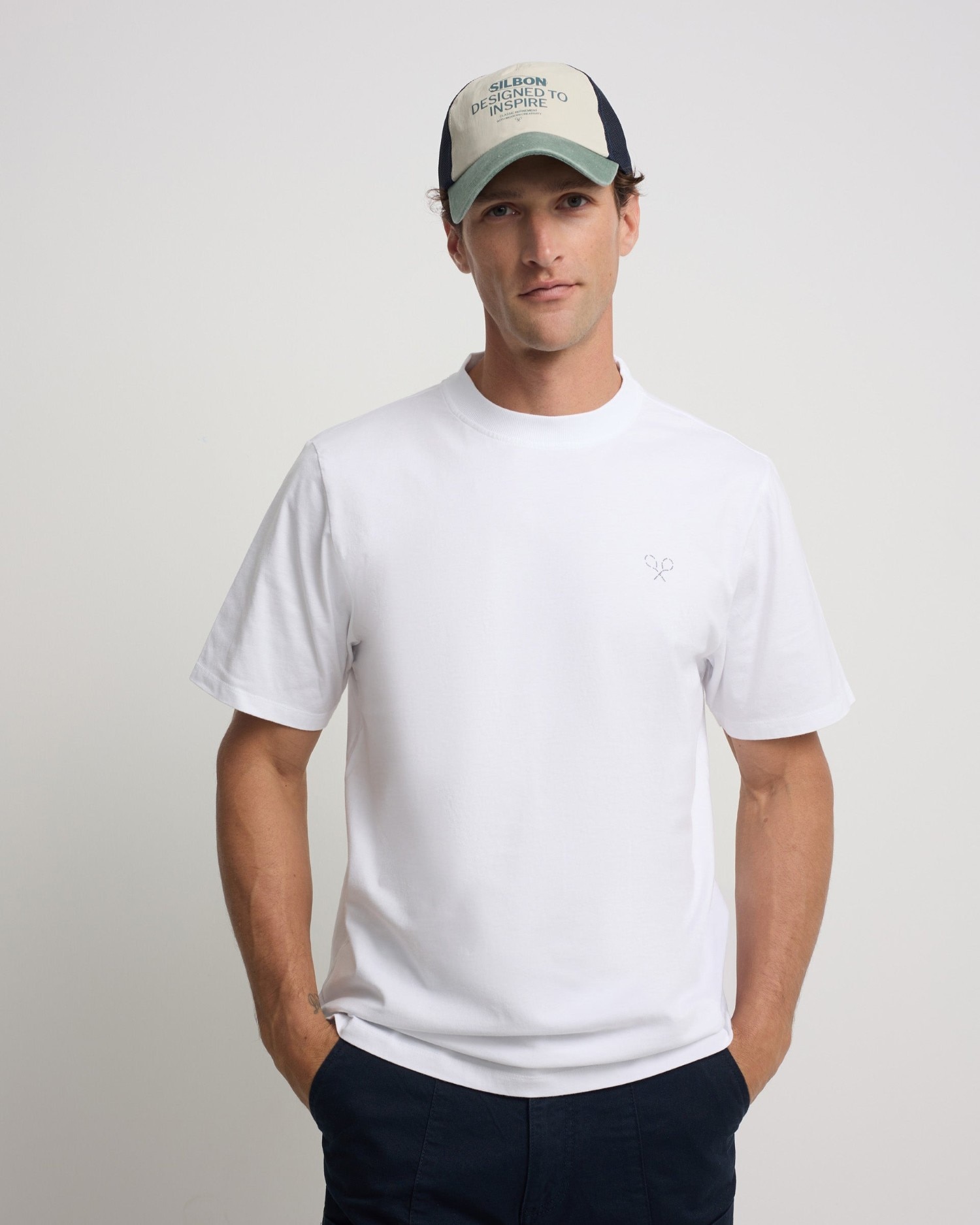 T-shirt Raquetes Lettering Branco-1