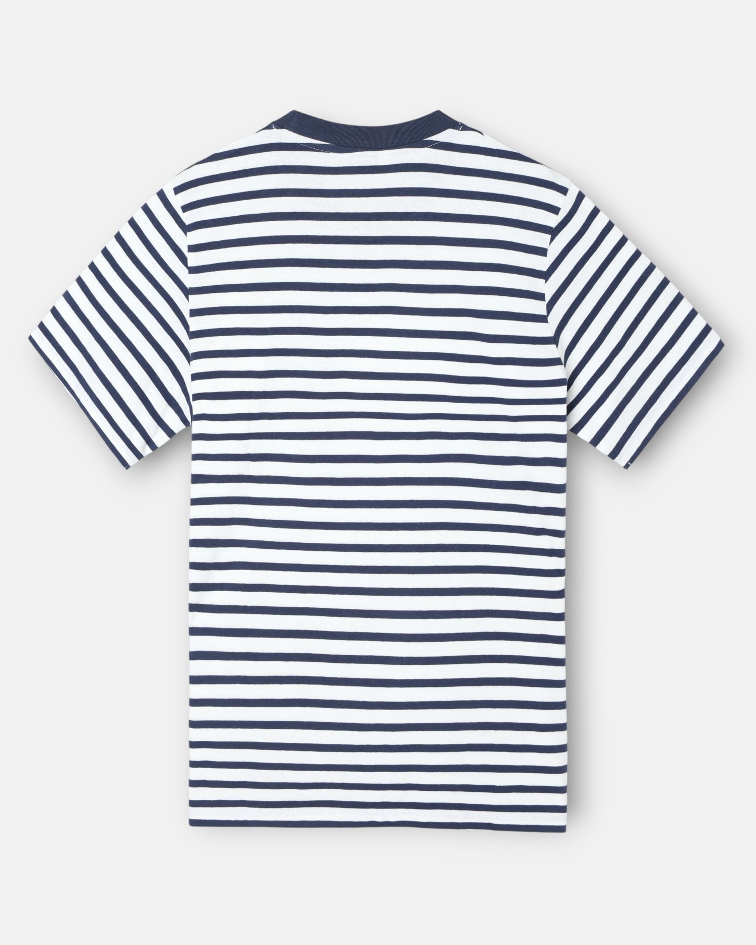 T-shirt de Manga Curta Rústica Às Riscas em Bordeaux Azul-marinho-2