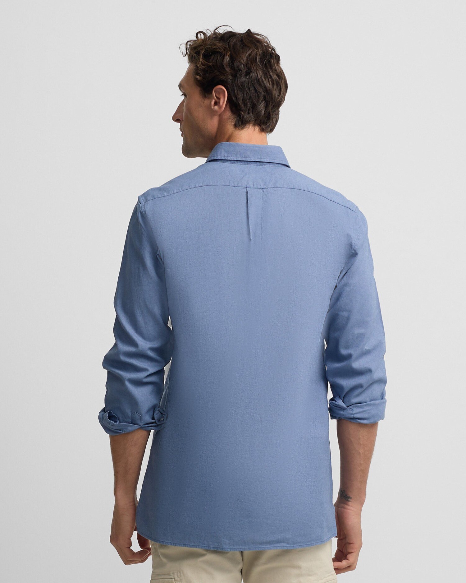 T-shirt Sport de Linho Azul-2