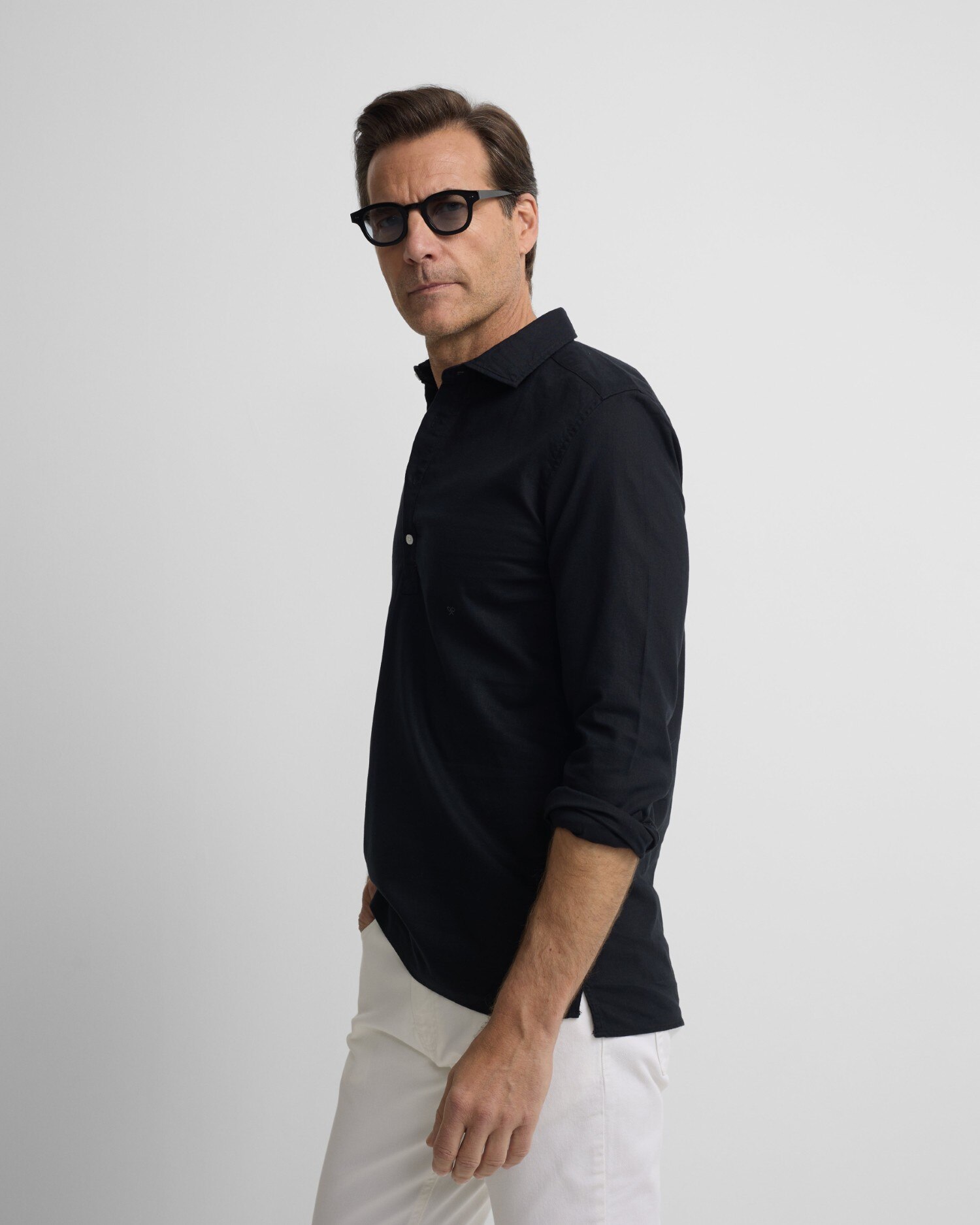 T-shirt Sport de Linho Preto-3
