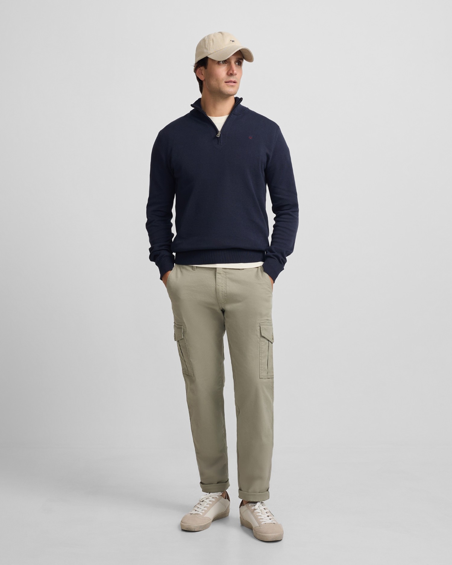 Camisola Lisa com Meia Fecho Zip Azul-marinho-3