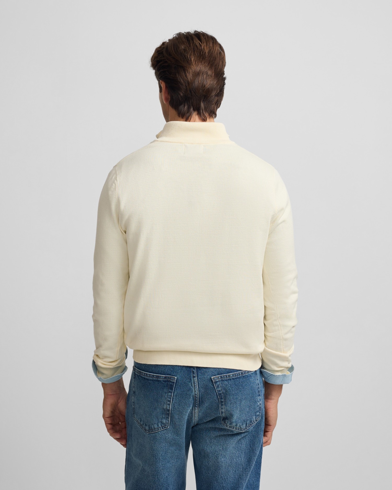 Camisola Lisa com Meia Fecho Zip Creme-2